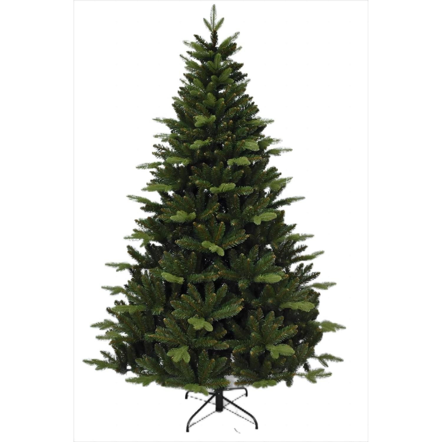 Árbol de Navidad Artificial Automontable Abeto Extra Relleno de Doble Hojas Combinadas, MEJORADA, 150-210cm Abies C/Soporte Metálico