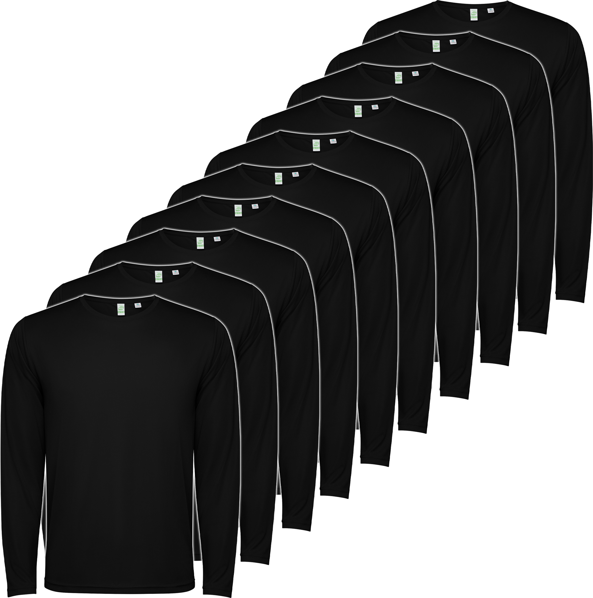 PACK 10 | Camiseta Técnica Manga Larga | Poliéster | Transpirable | Roly