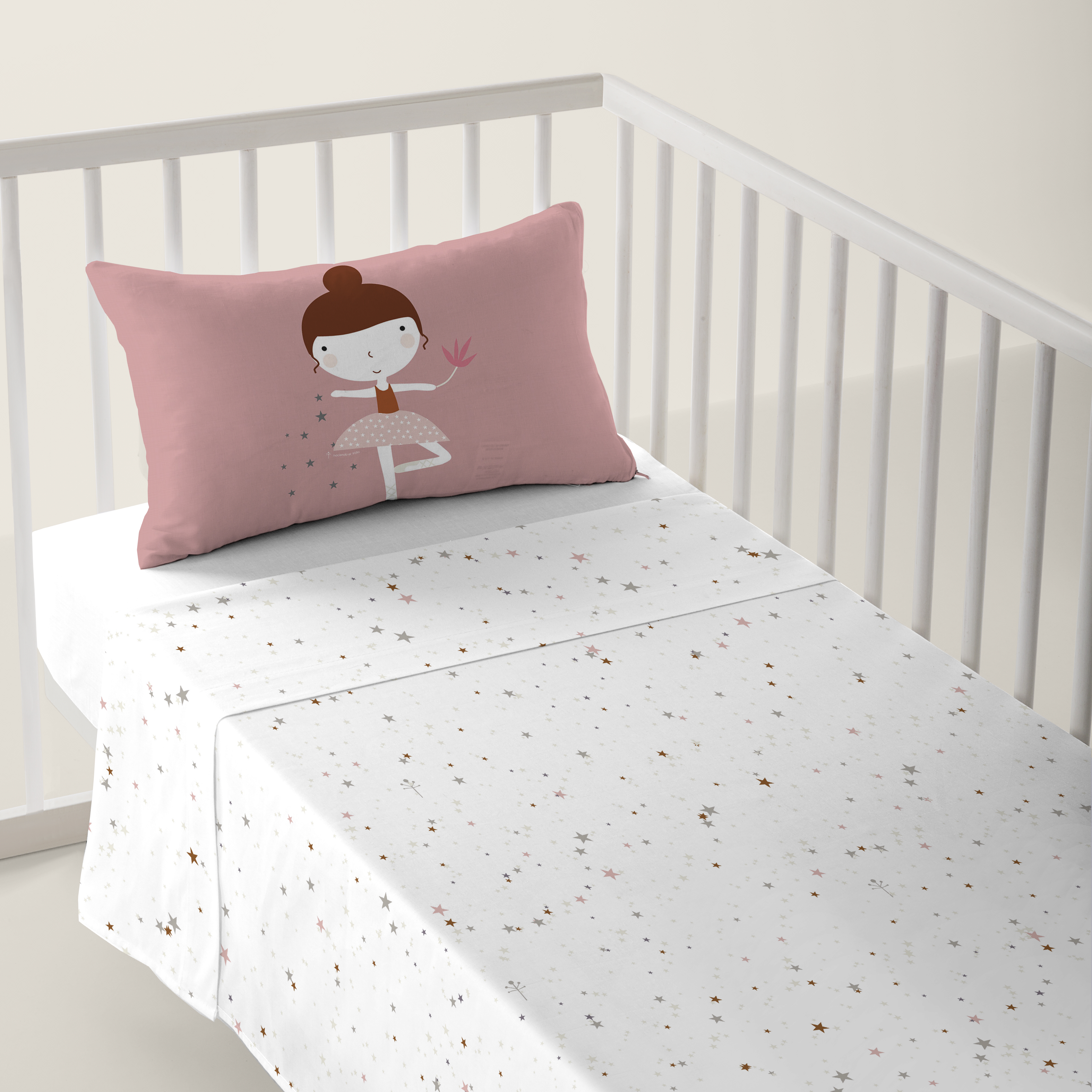 HACIENDO EL INDIO - Juego de Sábanas Cuna Estampado 100% Algodón - Juego de 2 Piezas Incluye Sábana Encimera y 1 Funda de Almohada - 100x130/120x180 cm - 13 Modelos Disponibles - Fabricado en España