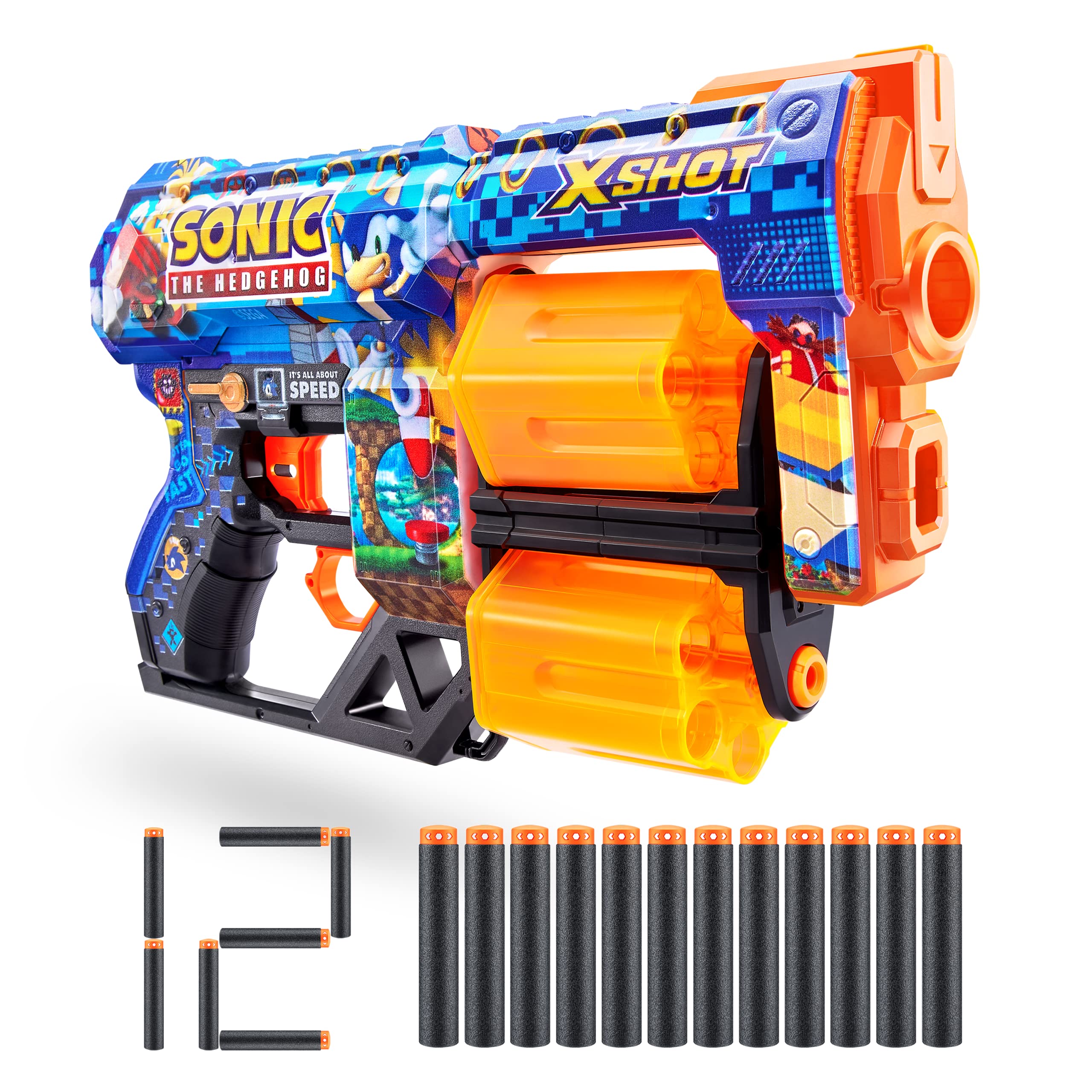 sonic - pistola grande x-shot 16 dardos