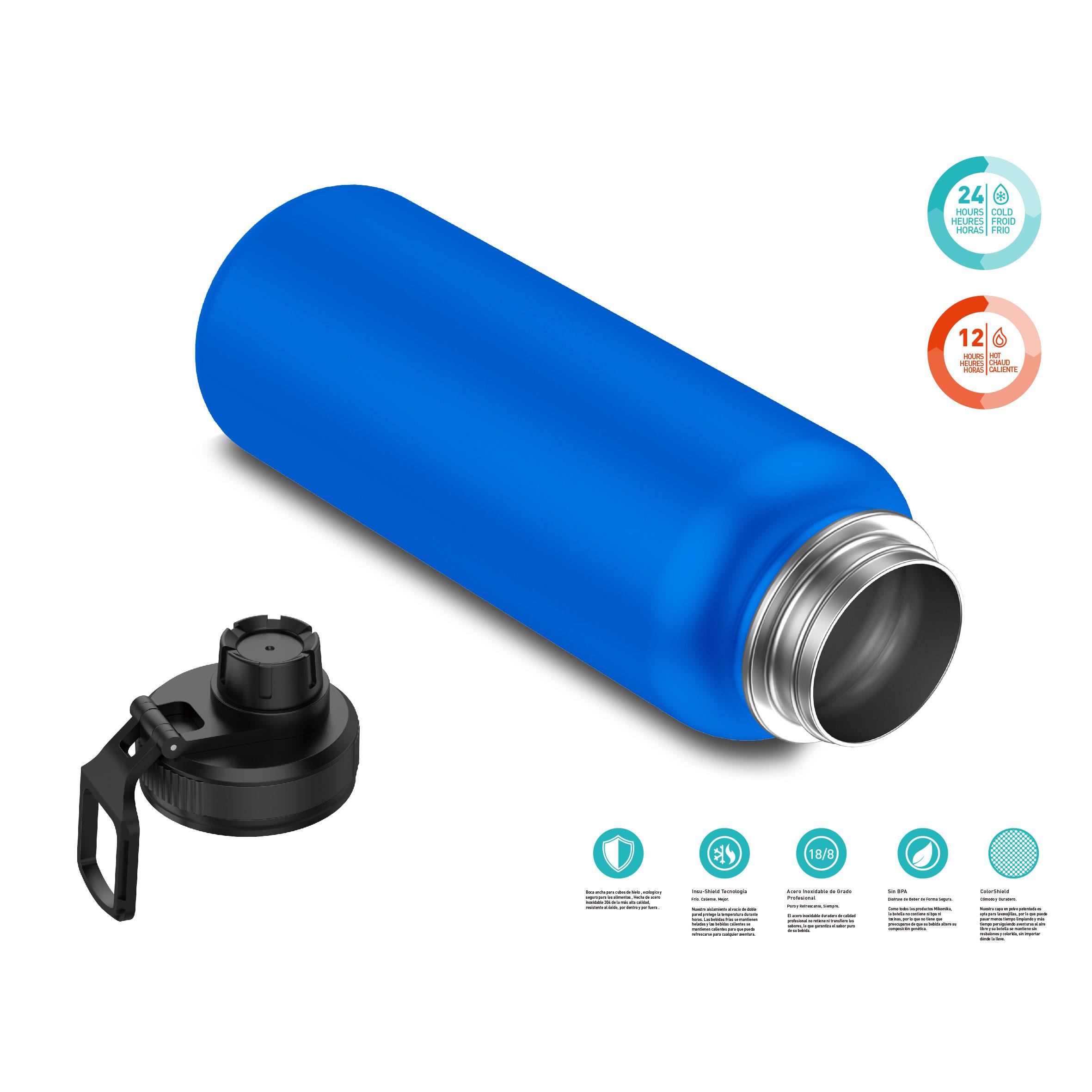 Botella Termo de Acero Inoxidable 1 Litro Deportiva (10 Colores) - Botella de Agua Térmica Reutilizable | Sin BPA | Mantiene 24H Frio / 12H Calor | Termo y Hermética - Doble Pared a Prueba de Fugas (YD550 YD1000 999 1199)