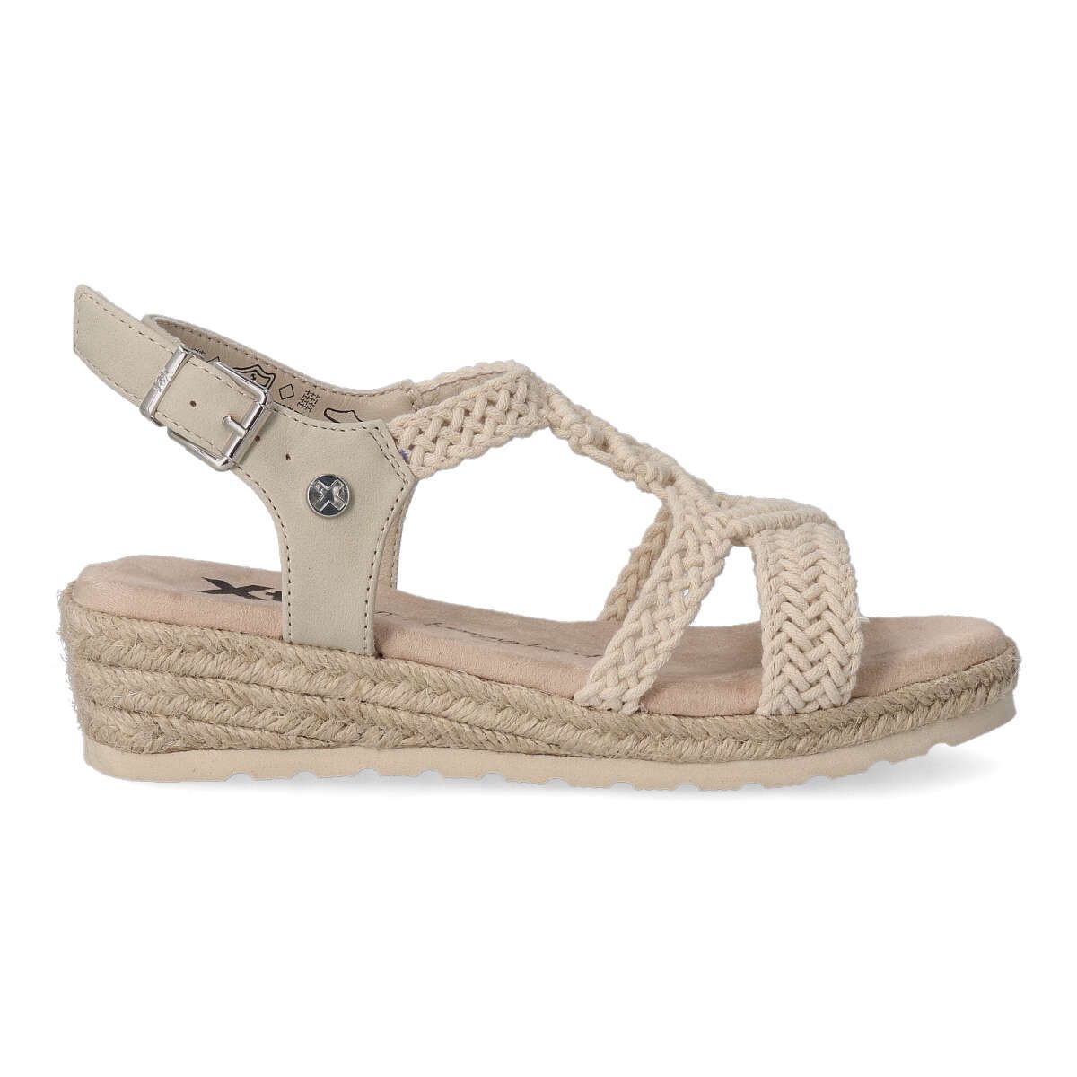 XTI Sandalia Alpargata Beige Niña con Cierre de Hebilla