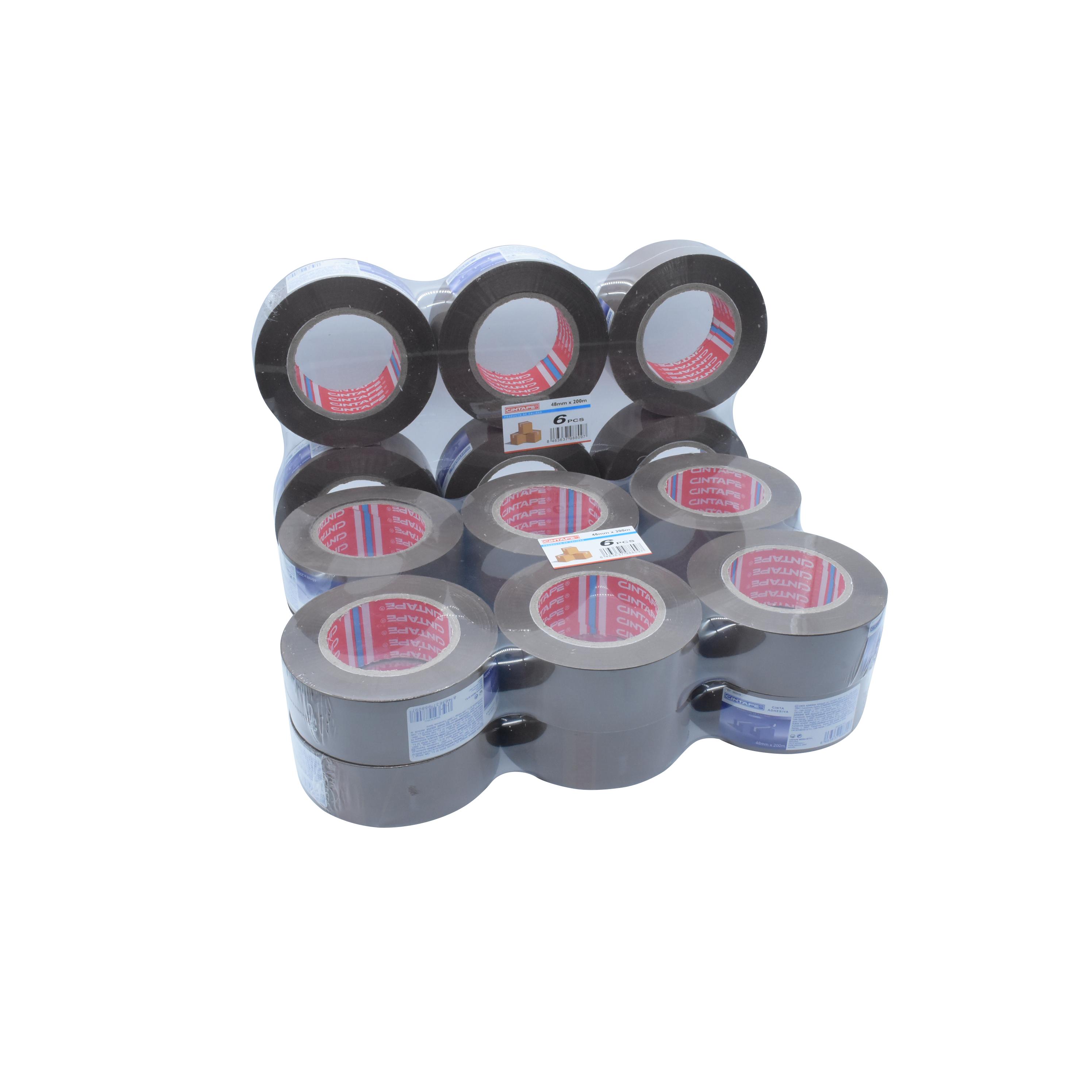 Cinta Adhesiva Color Marrón 48mm*200m Rollo de Embalaje Resistente Multiusos Paquete de 6/18/36 Rollos Cintape