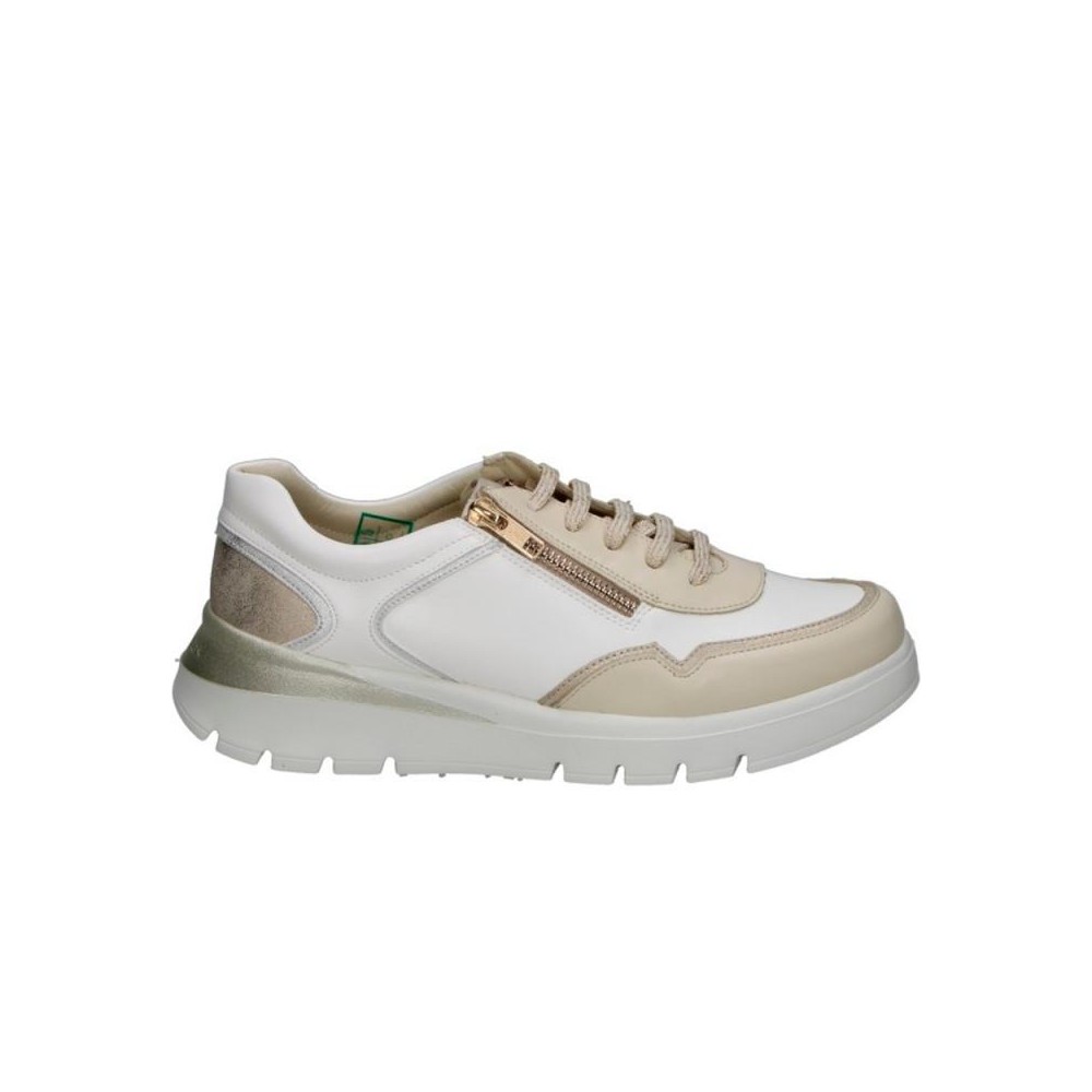 PITILLOS - Zapatillas sport mujer 11095 con forro interior de cuero, suela de goma flexible y cierre de cordones, color blanco