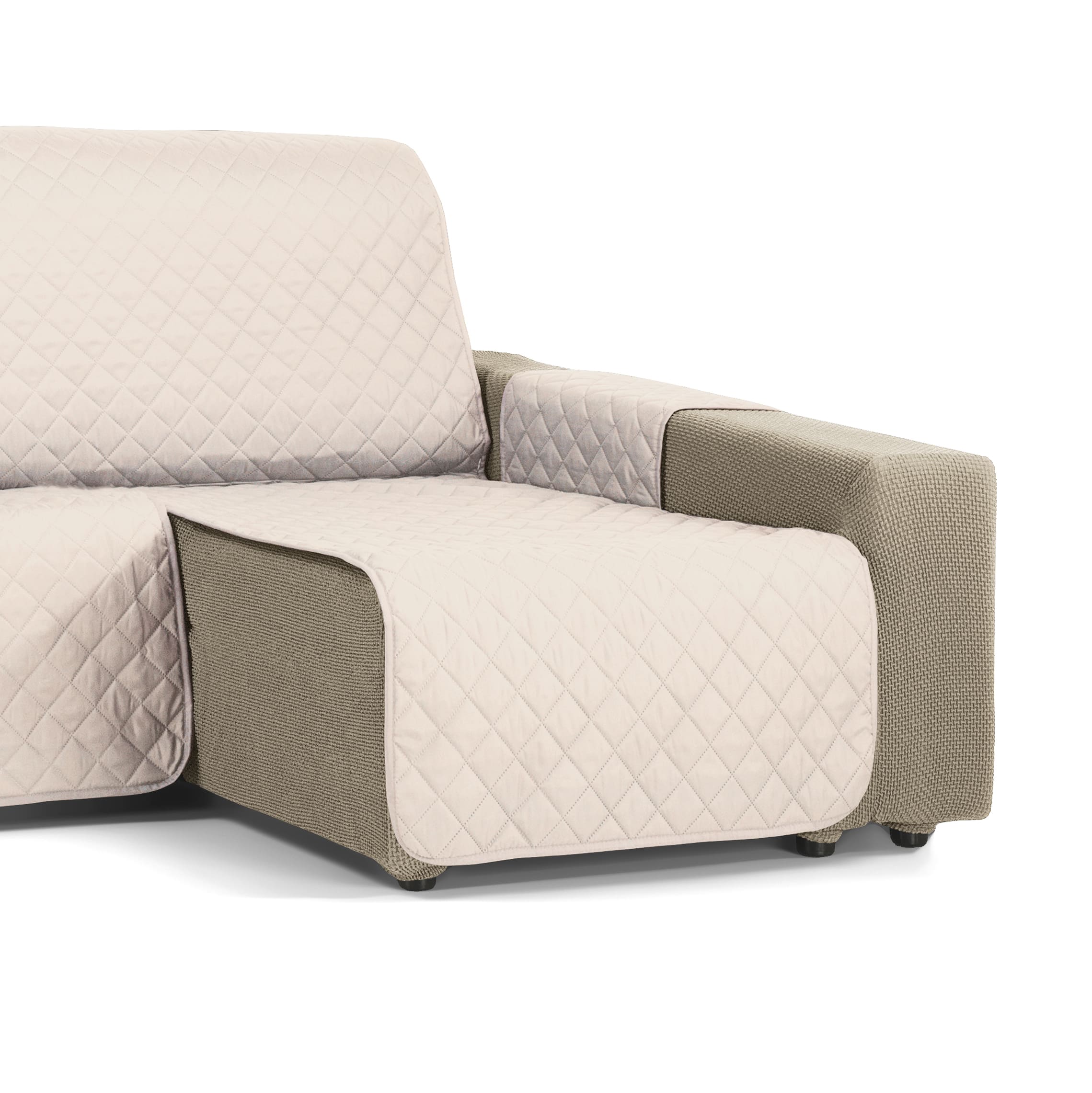 Funda Cubre Protector Sofá Chaise Longue Derecho e Izquierdo - Modelo Nina Reversible - Chaise Longue Izquierdo y Derecha - Fabricado en España - S&T Sofa Covers