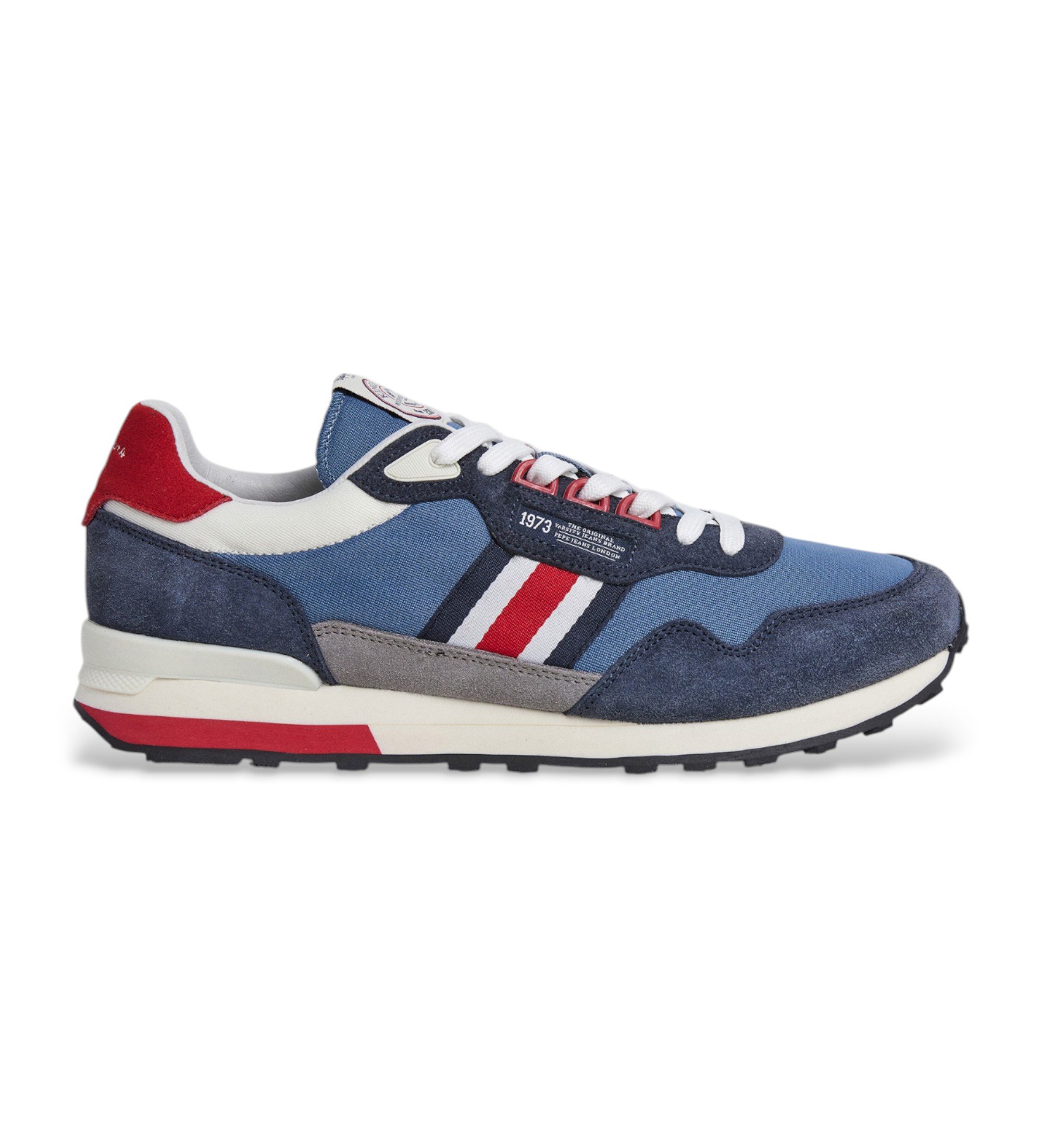 Pepe Jeans | Hombre | Zapatillas de piel Brit Cover Kingston Heritage marino
