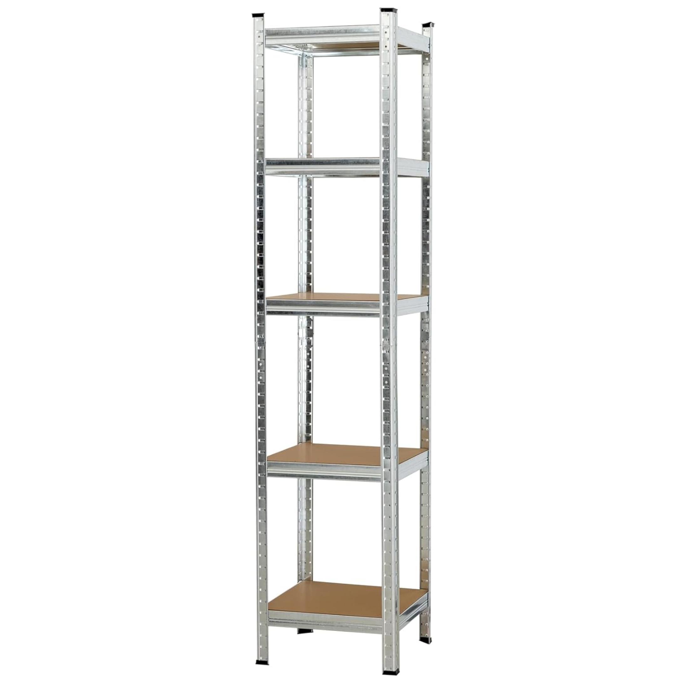 ORION91® - Estantería metálica de 5 baldas regulables, 180 x 40 x 40 cm, acero galvanizado y MDF, soporta hasta 175 kg, almacenaje en el hogar - spaziOrion91