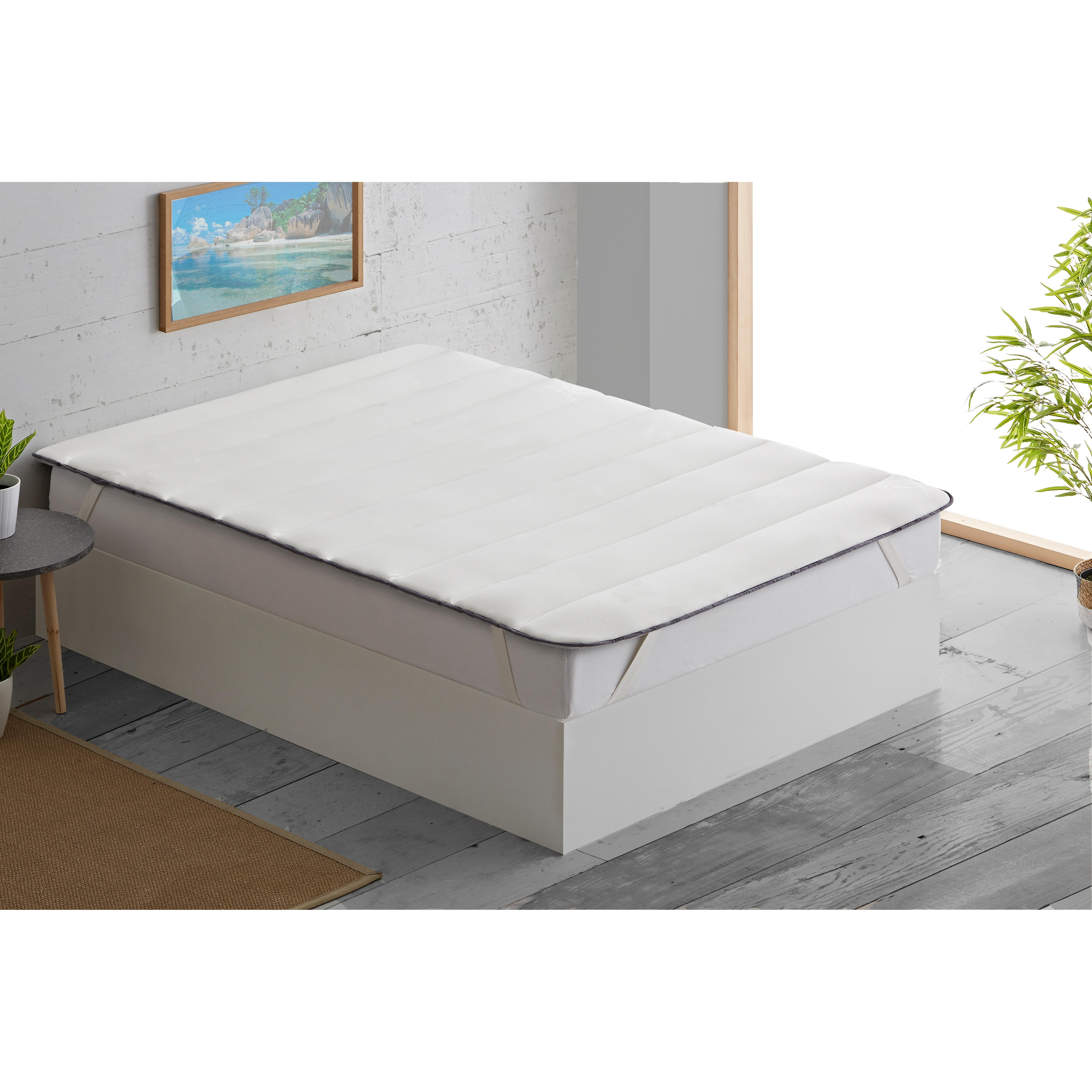 NORDIC HOME Topper de Algodón | Relleno de Fibra 500 g, Antialérgico y Transpirable