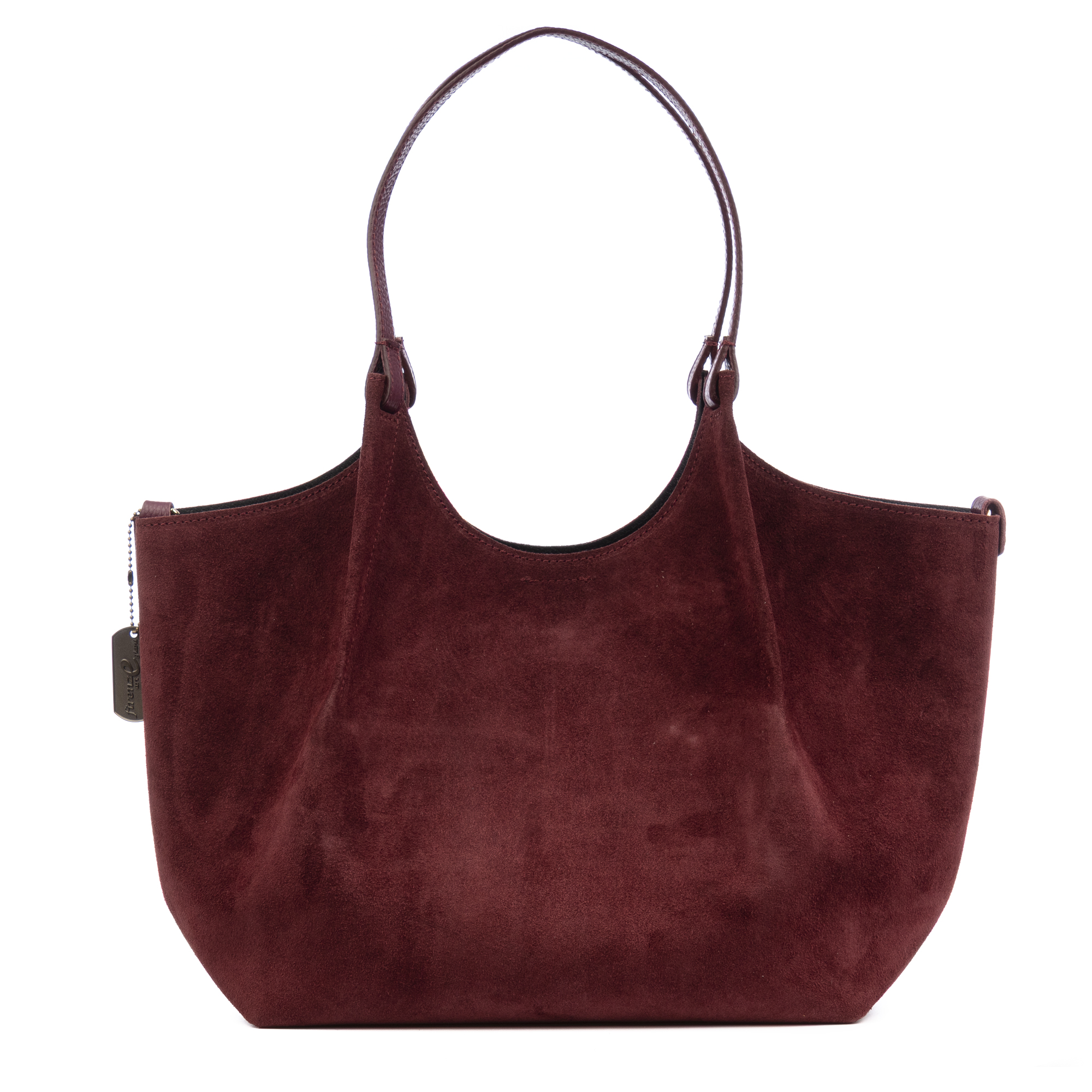 FIRENZE ARTEGIANI Bolso Tote Mujer. Piel auténtica Gamuza. 46x14x25cm