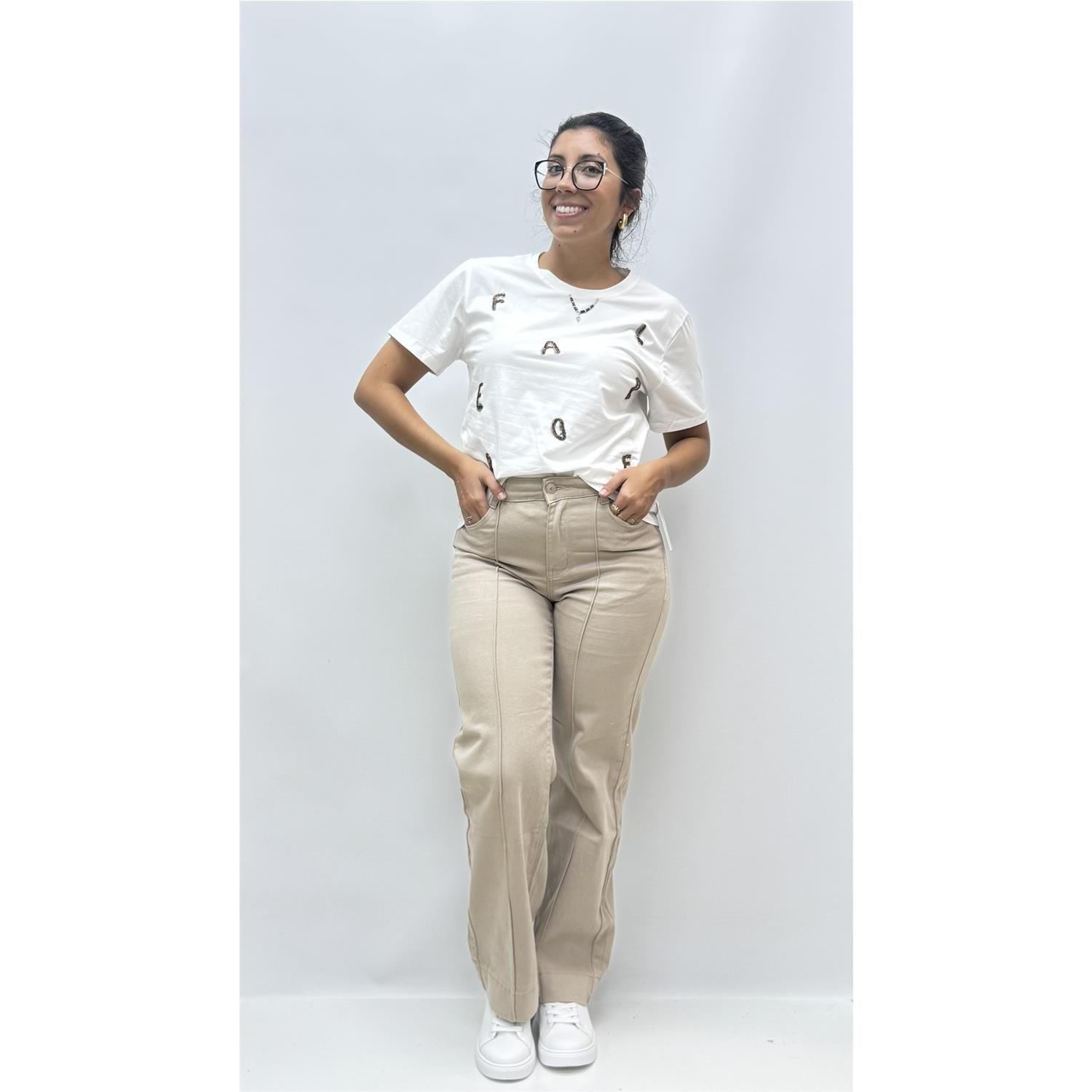 Camiseta Letras Blanco