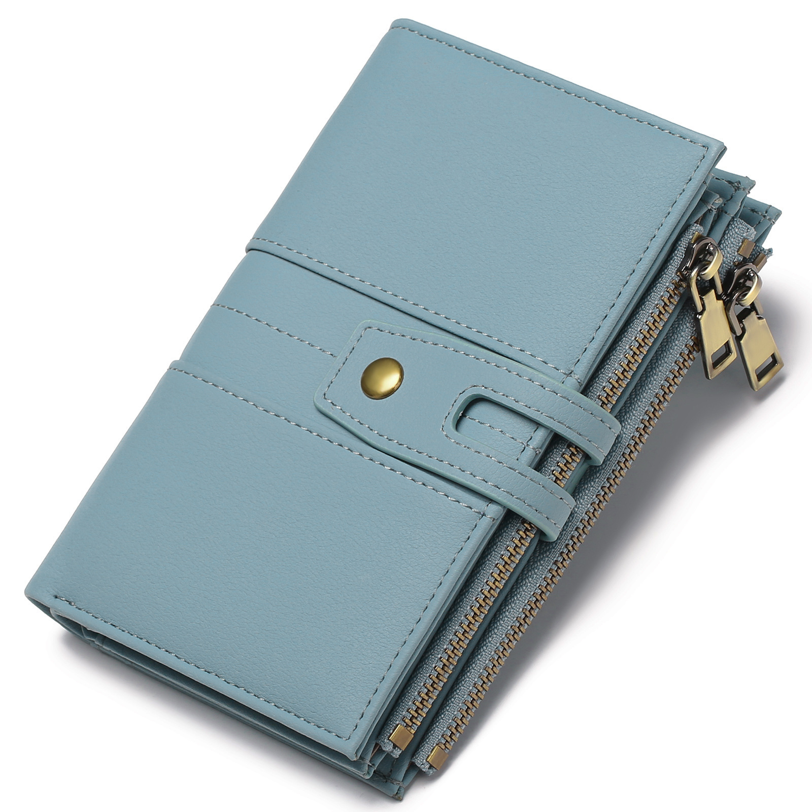 Cartera compacta para mujer (con función antirrobo RFID) – Cartera triple con ranura para tarjeta de crédito y ventana para identificación – Estilo clásico