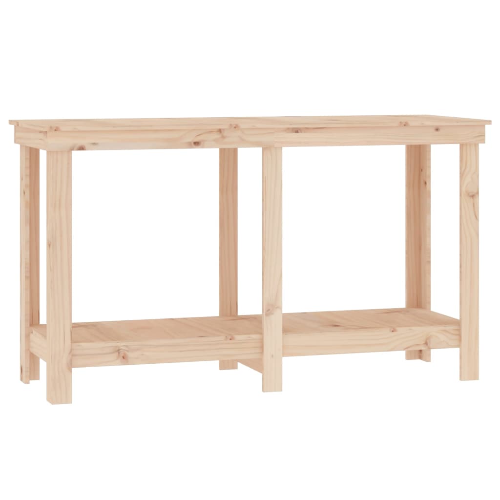 vidaXL Banco de trabajo de madera maciza de pino 140x50x80 cm