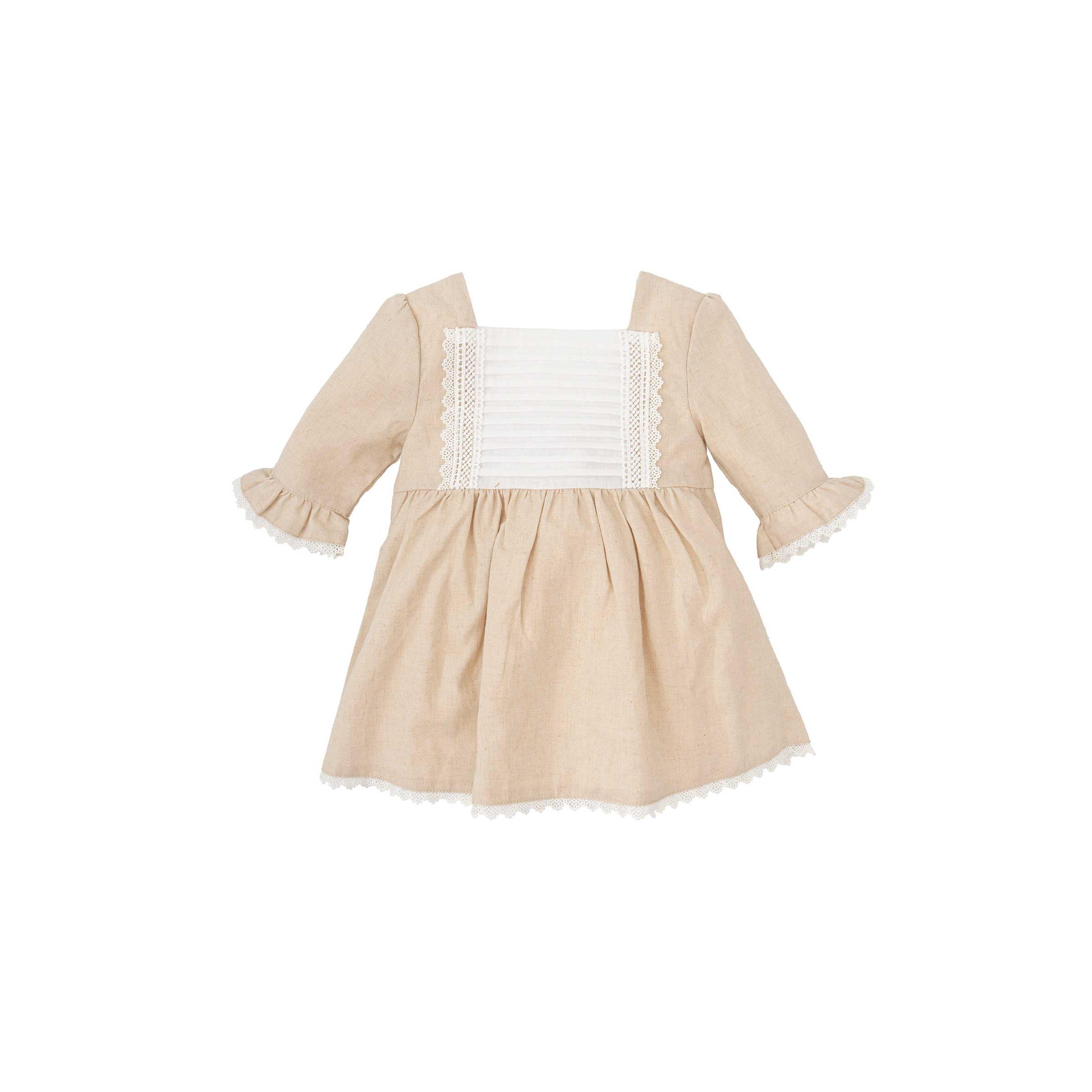 Babidu - Vestido de Bebé Niña en Tejido Liso