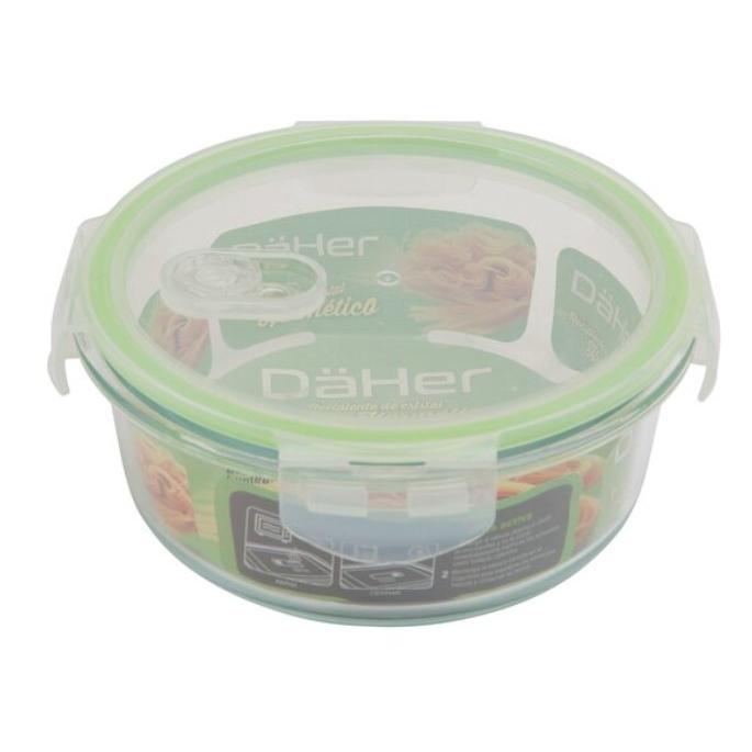 Recipiente hermético de cristal con válvula activa 950ml, redondo