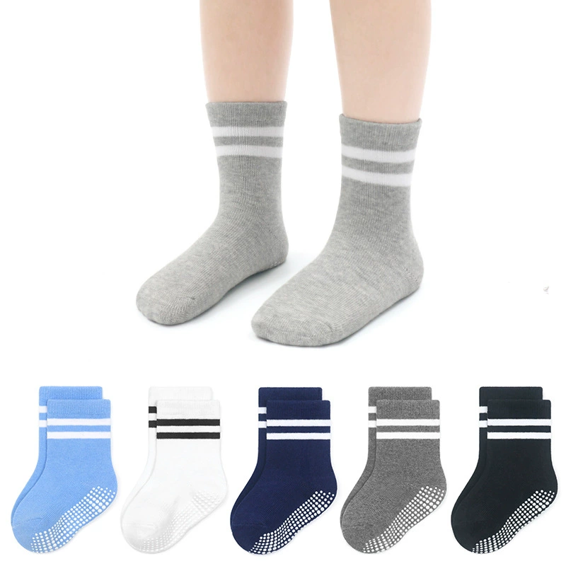 Calcetines antideslizantes para NIÑOS Calcetines para el suelo NIÑOS Y NIÑOS Calcetines cortos calcetines de Algodón transpired 6 Pares