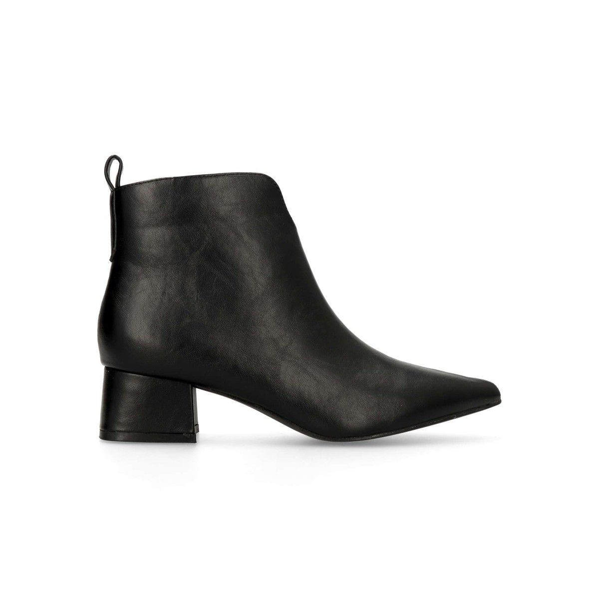 Vanessa Calzados - Botines de mujer con abertura delantera y tacón de 4 cm en piel sintética flexible