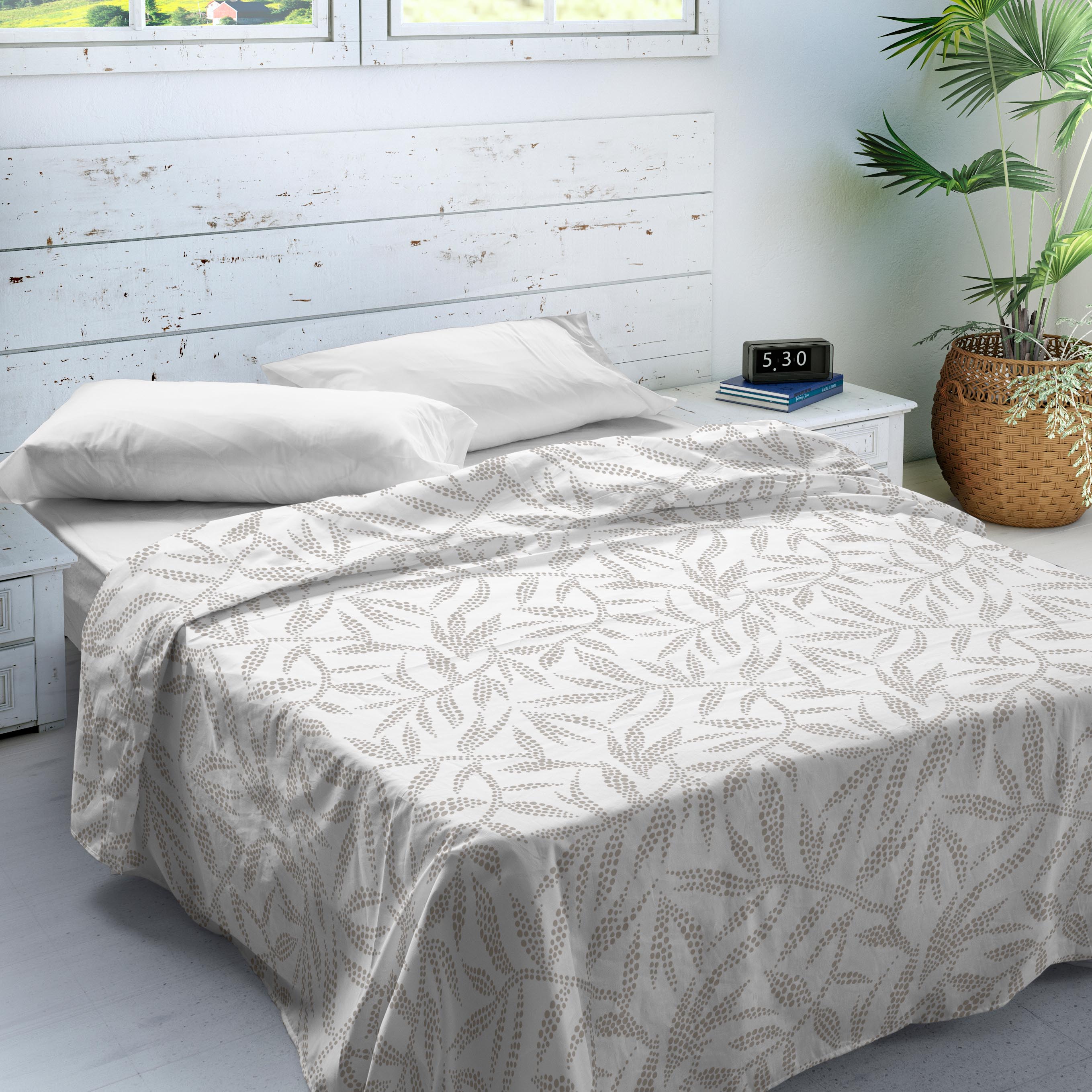 SANDAL- Juego de sábanas Estampadas 2/3 piezas - Algodón Extra Suave - Fabricado en España - WAKIA - Cama 90/135/150/180 cm