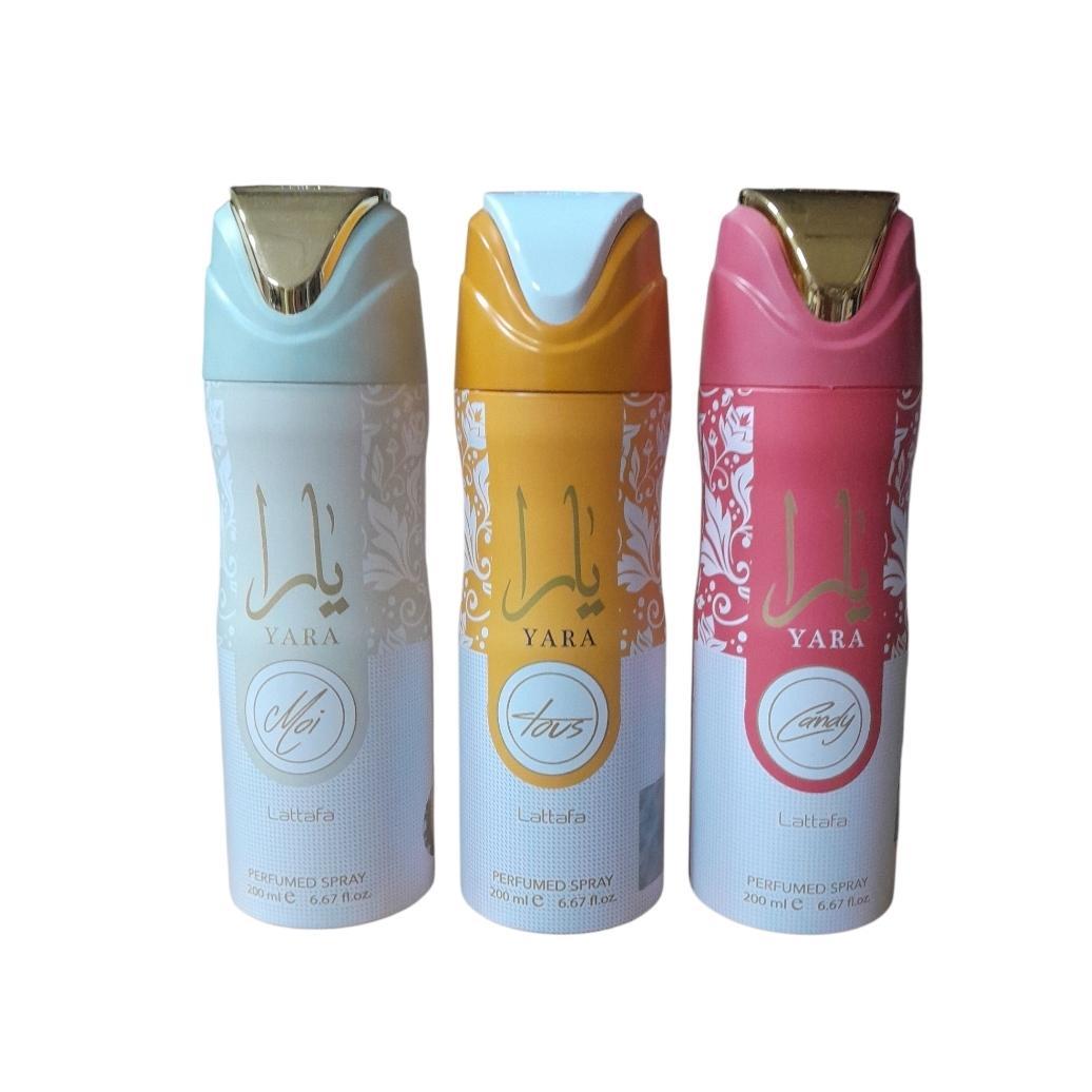 Pack 3 Uniades - Desodorantes para Mujer - Yara Candy , Yara Moy , Yara Naraja 200 Ml - Lattafa Set 3 Uni