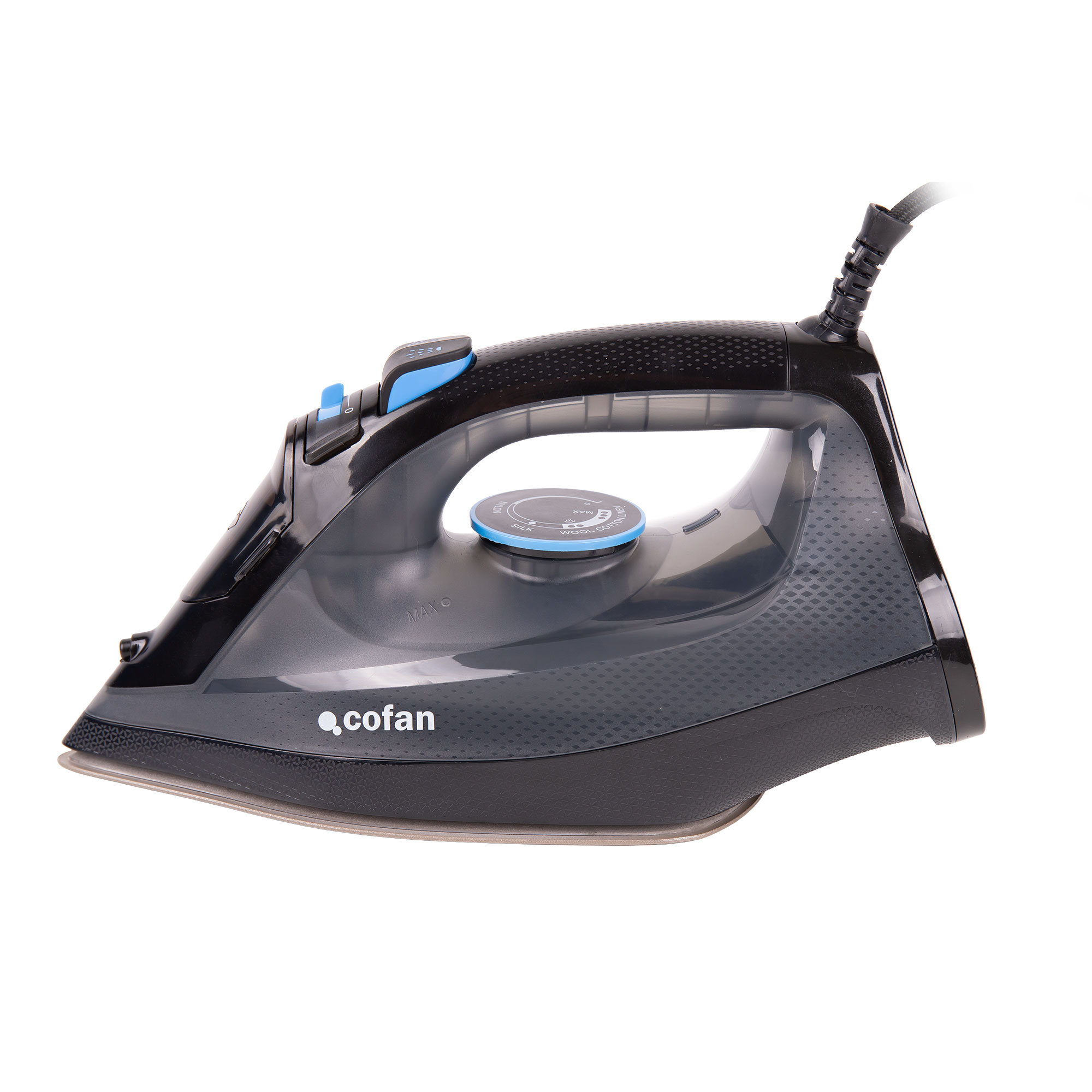 Cofan Plancha de vapor 2400 W con suela cerámica, Vapor de 20-35 g/ min, Depósito de 300 ml, Vapor vertical, Antigoteo, Ráfaga de vapor, Autolimpieza y termostato ajustable