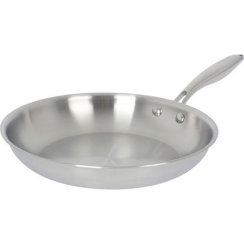 SANTA CLARA | Sartén Acero Inoxidable 18/10 Trifusión de 20 a 30 cm sin Revestimiento para Inducción, Apta Horno Gas Vitro, Cocina Saludable, Sartén Acero Inoxidable Sin Tóxicos