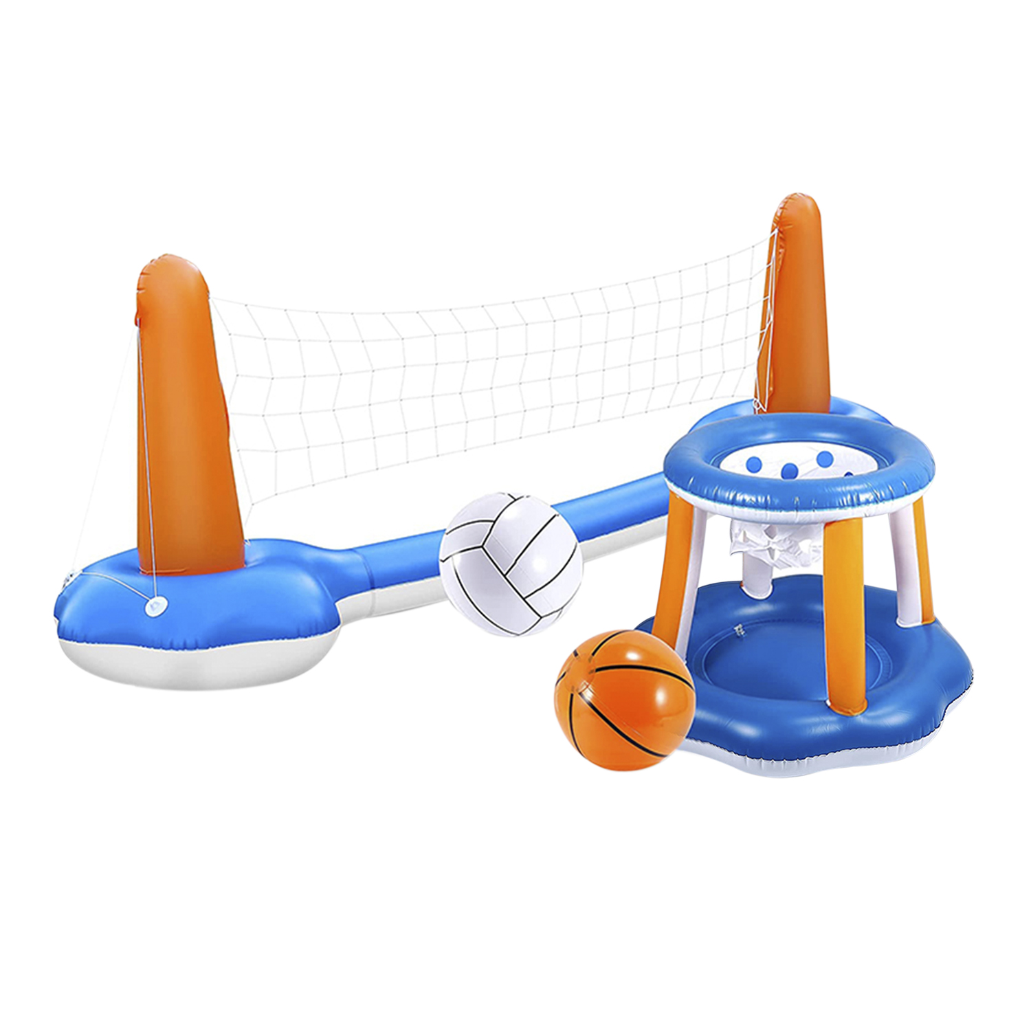 DAM. Juego de hinchables voleibol y baloncesto, para piscina y exteriores. 300x95x60 cm.