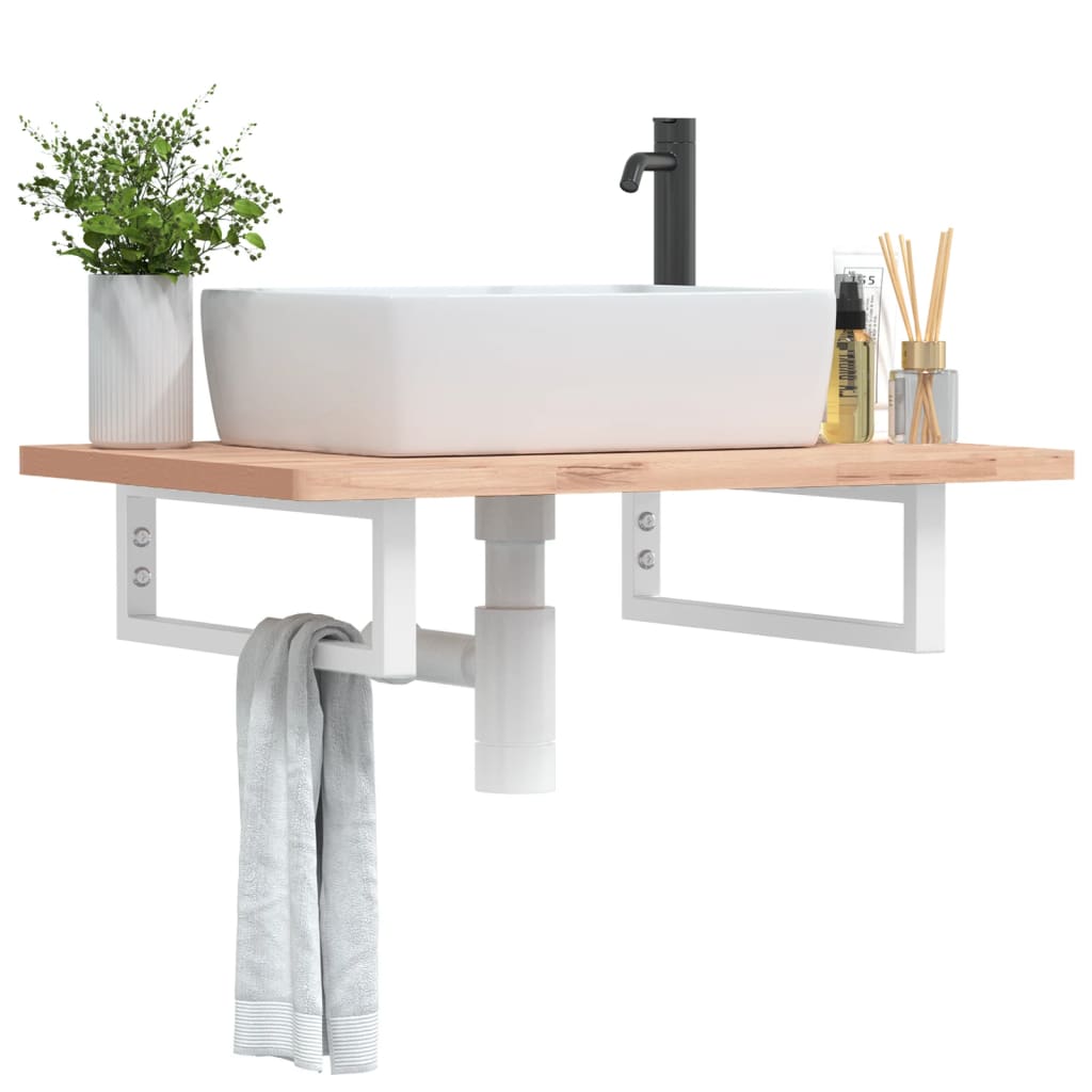vidaXL Soportes estante de lavabo 2 uds rectangular acero Color Negro,  Blanco, y mas