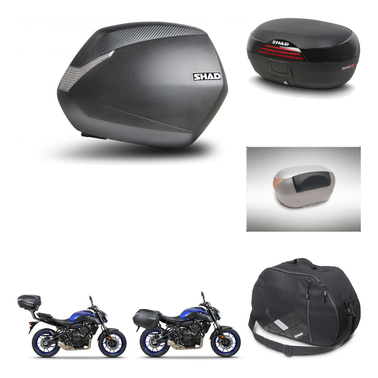 Baul Trasero + Maletas Laterales + Accesorios + Herraje 3P + Herraje Montaje Sh36 Sh 36 Sh46 Sh 46 New Model KIT-266644