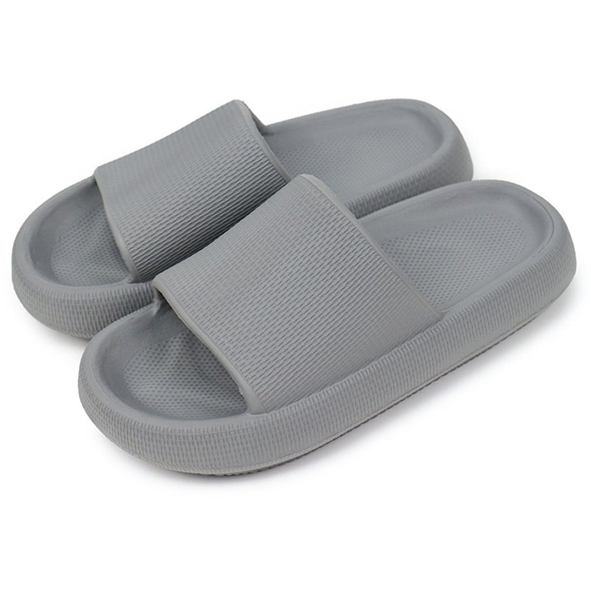 Cloud slippers voor dames en heren, comfortabele huisslippers, doucheschoenen, instapslippers, badkamersandalen, ultiem comfort, lichtgewicht, dikke zool, antislip, gemakkelijk schoon te maken, donkergrijs,40-41