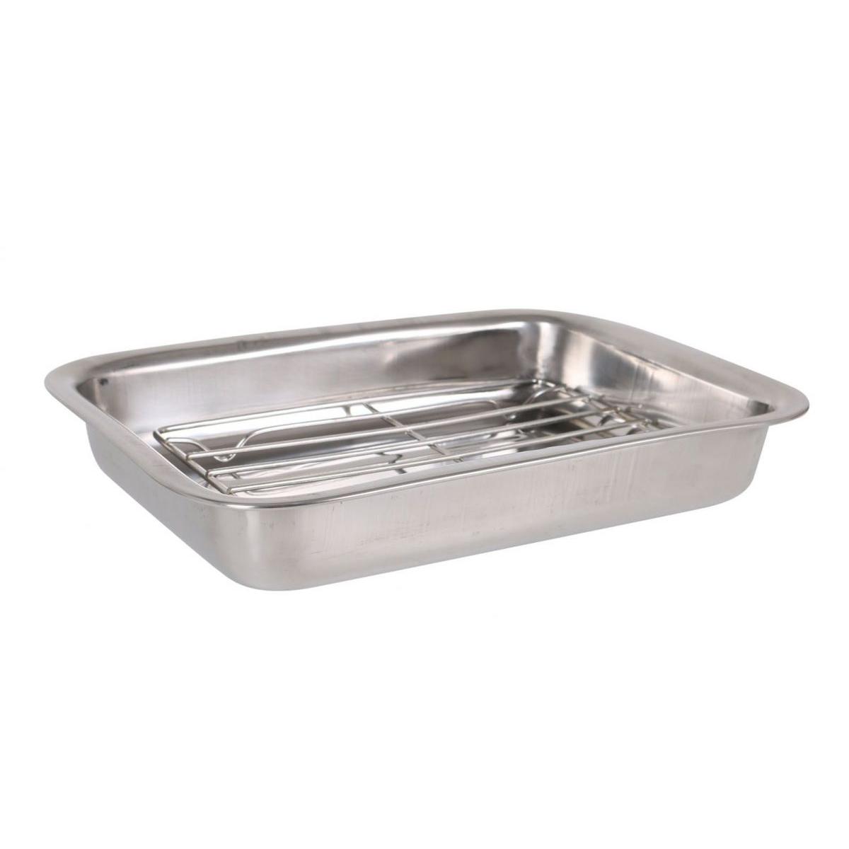 QUTTIN -Bandejas c/grill de acero inoxidable para horno, bandejas rectangular antiadherente para hornar, saludable y no tóxico | Amystyle