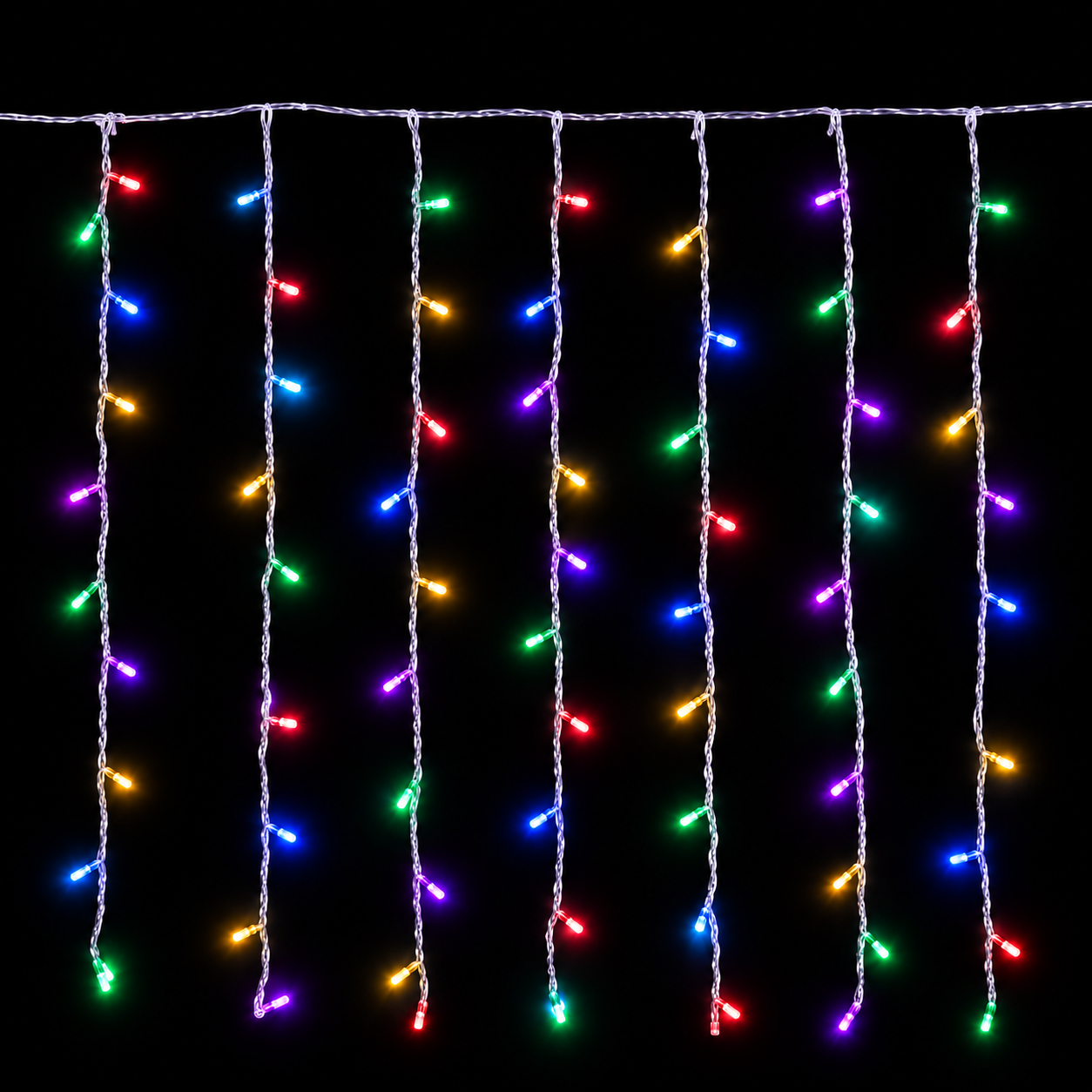 Cortina de Luces LED Multicolor, Blanco Cálido, Blanco Frio de Navidad 8 + 5 Funciones – Cable Transparente – IP44 Interior y Exterior - Kmt Style