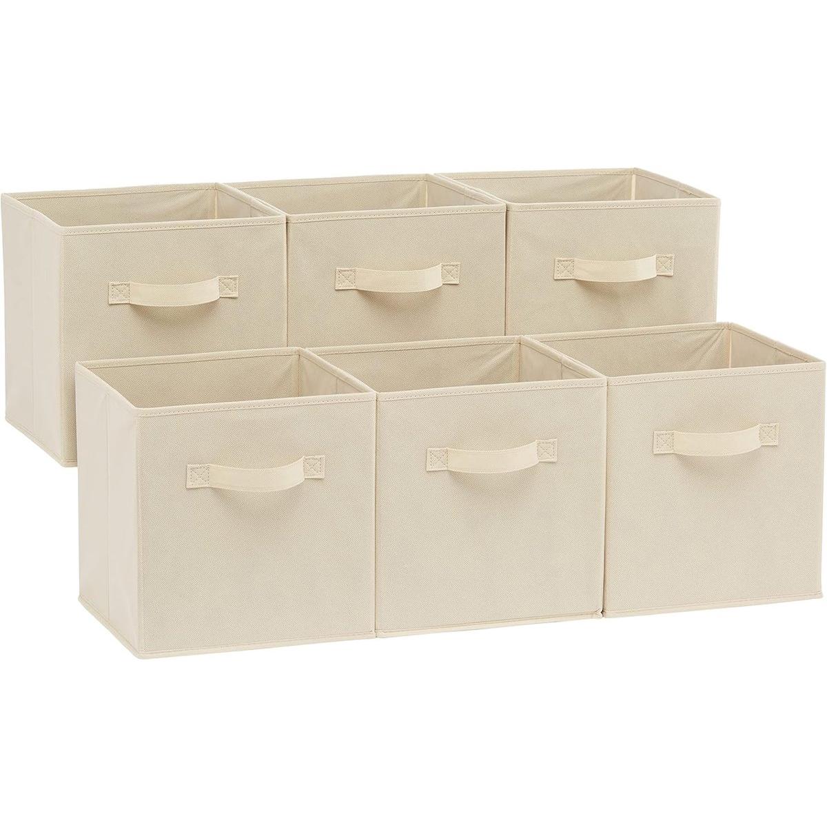 Caja de almacenamiento plegable - Caja de almacenamiento de tela - Caja de almacenamiento con asa - Cesta de almacenamiento multiusos - Organizador de cajas de almacenamiento - Juego de 6 cubos de almacenamiento plegables - Cesta de almacenamiento de jugu