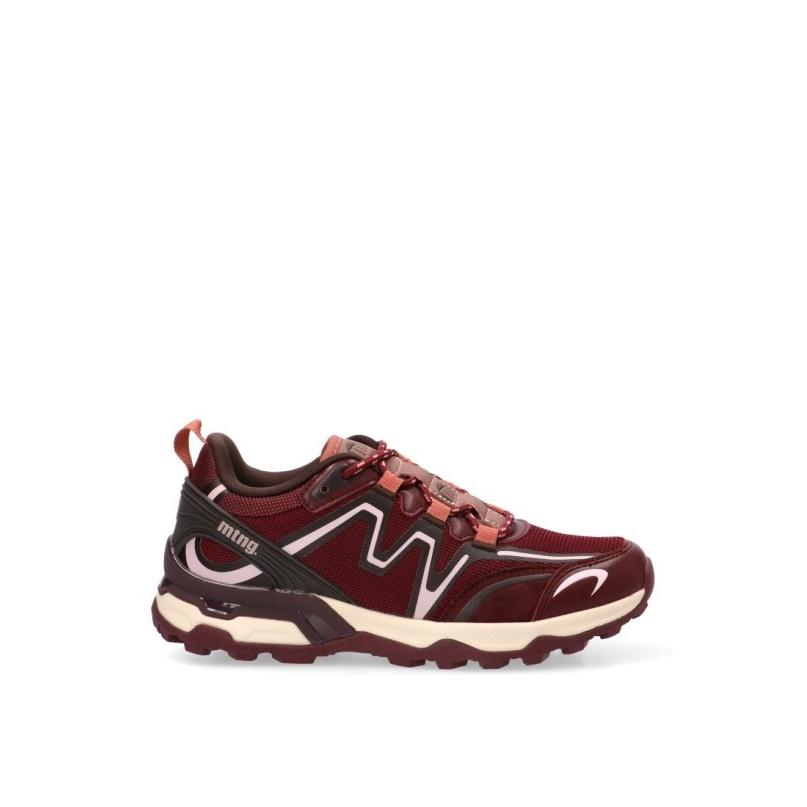 Zapatillass Treking Mustang - Mujer - Suela Plana - Modelo 60072 - Color Burdeos