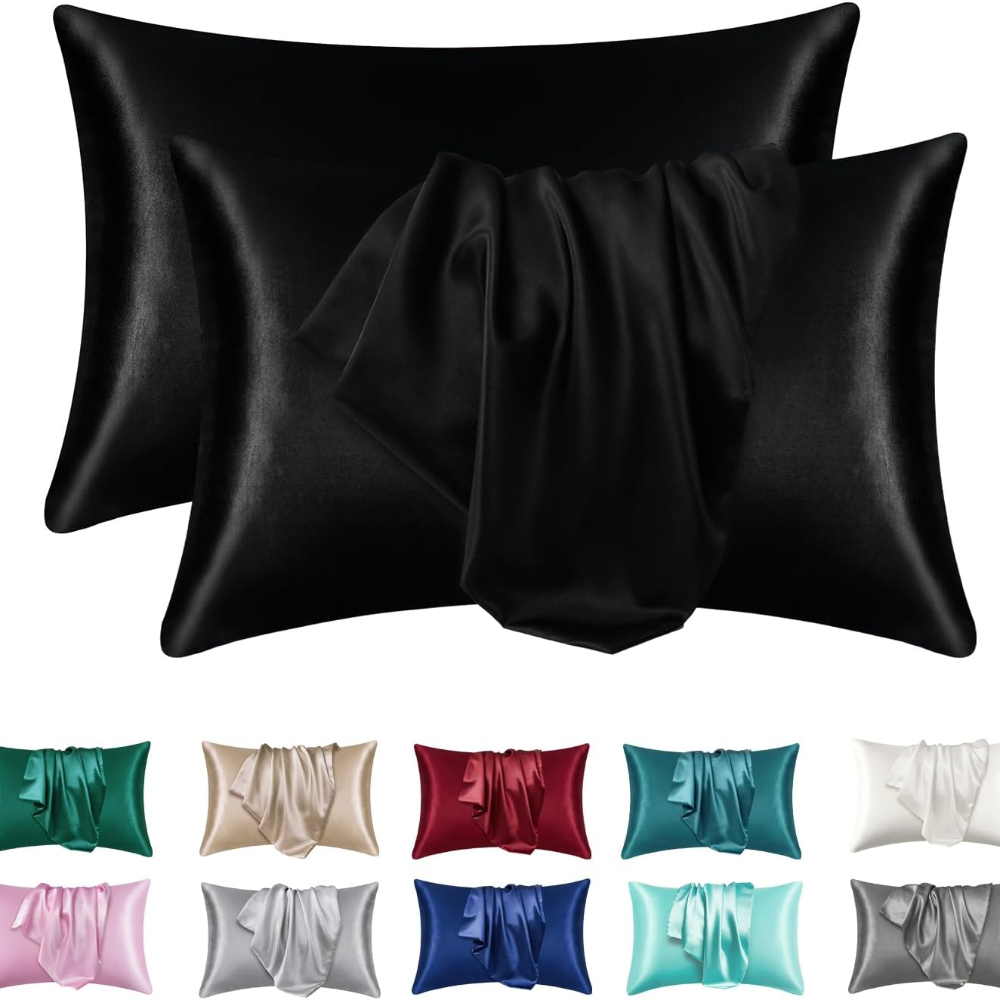 2pcs Fundas De Almohada De Satén Seda Para Cabello Y Piel Coral Tamaño Estándar Super Suaves Fundas De Almohada Poliéster MOV