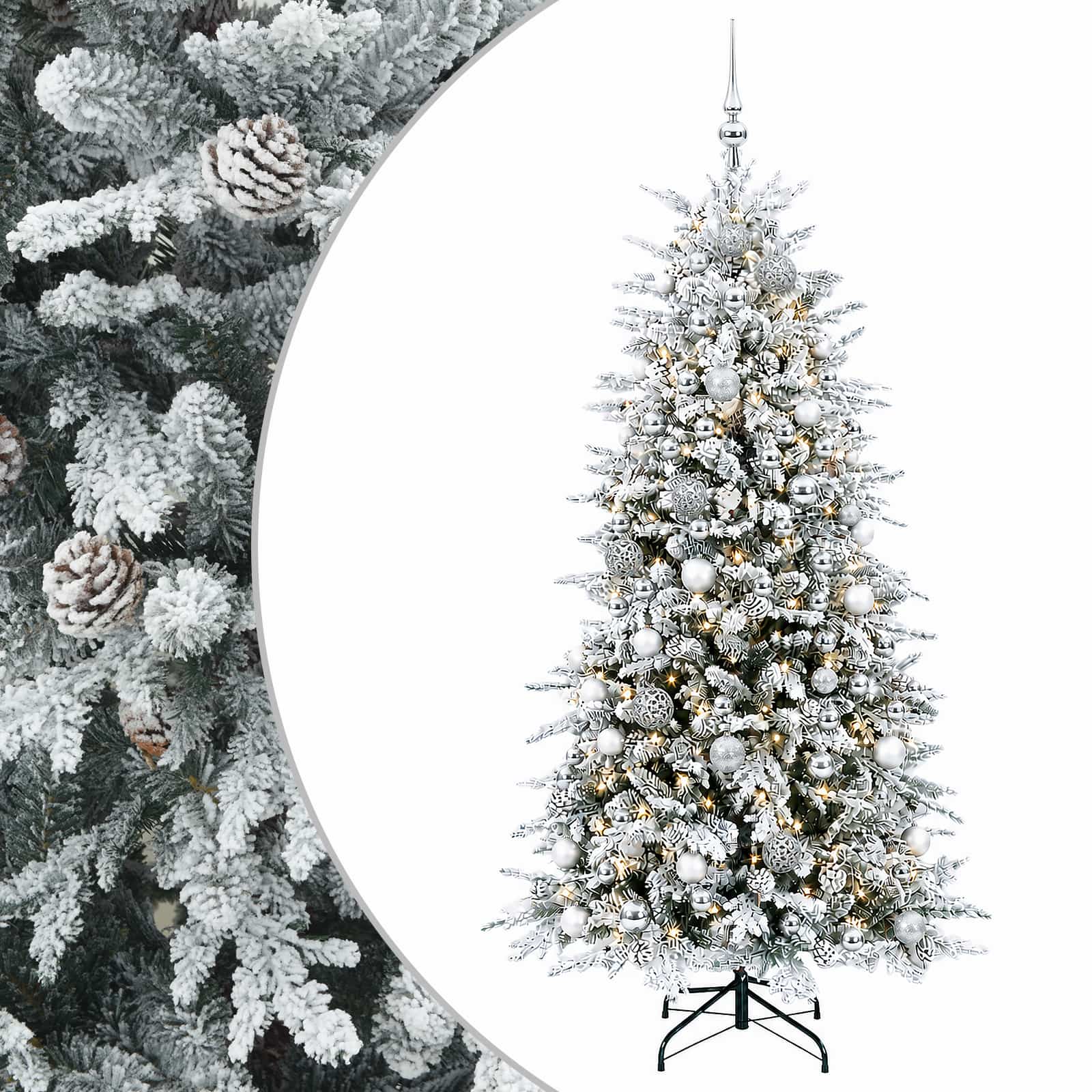 vidaXL Árbol de Navidad artificial con bolas 180 cm 300 LED