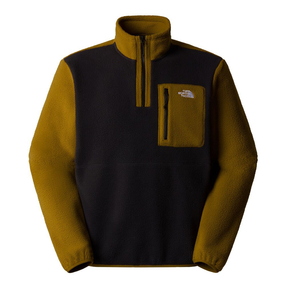 Forro Polar Negro y Verde con Cremallera 1/4 The North Face Yumiori Black-Moss Green