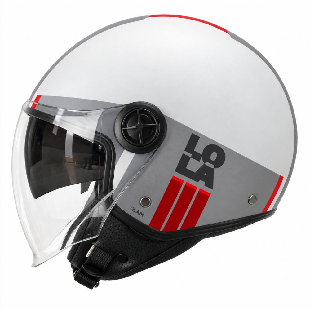 Casco Lola Moto jet glam visor solar incluido ECE 22.06, pantalla preparada para pinlock