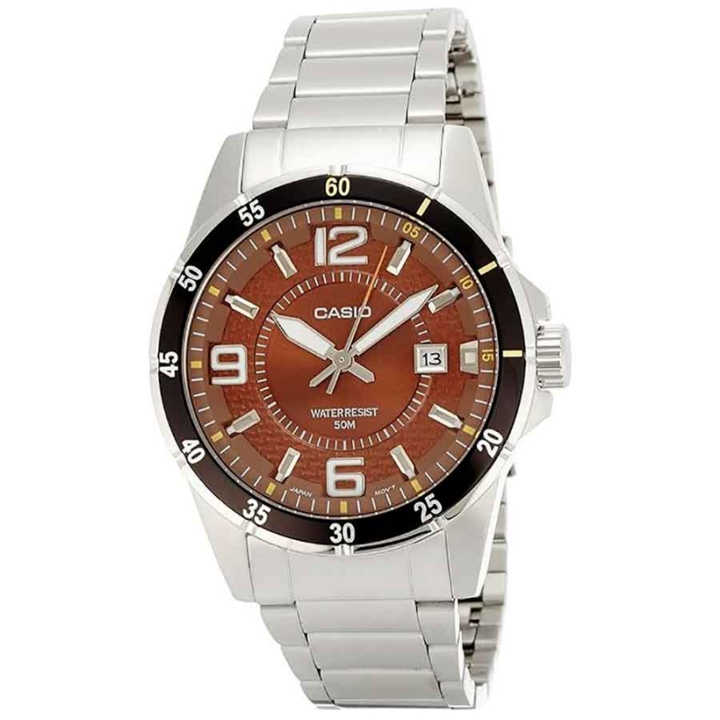 Casio  Mtp-1291d-5avdf Reloj De Pulsera Analógico Para Hombre Color Marron