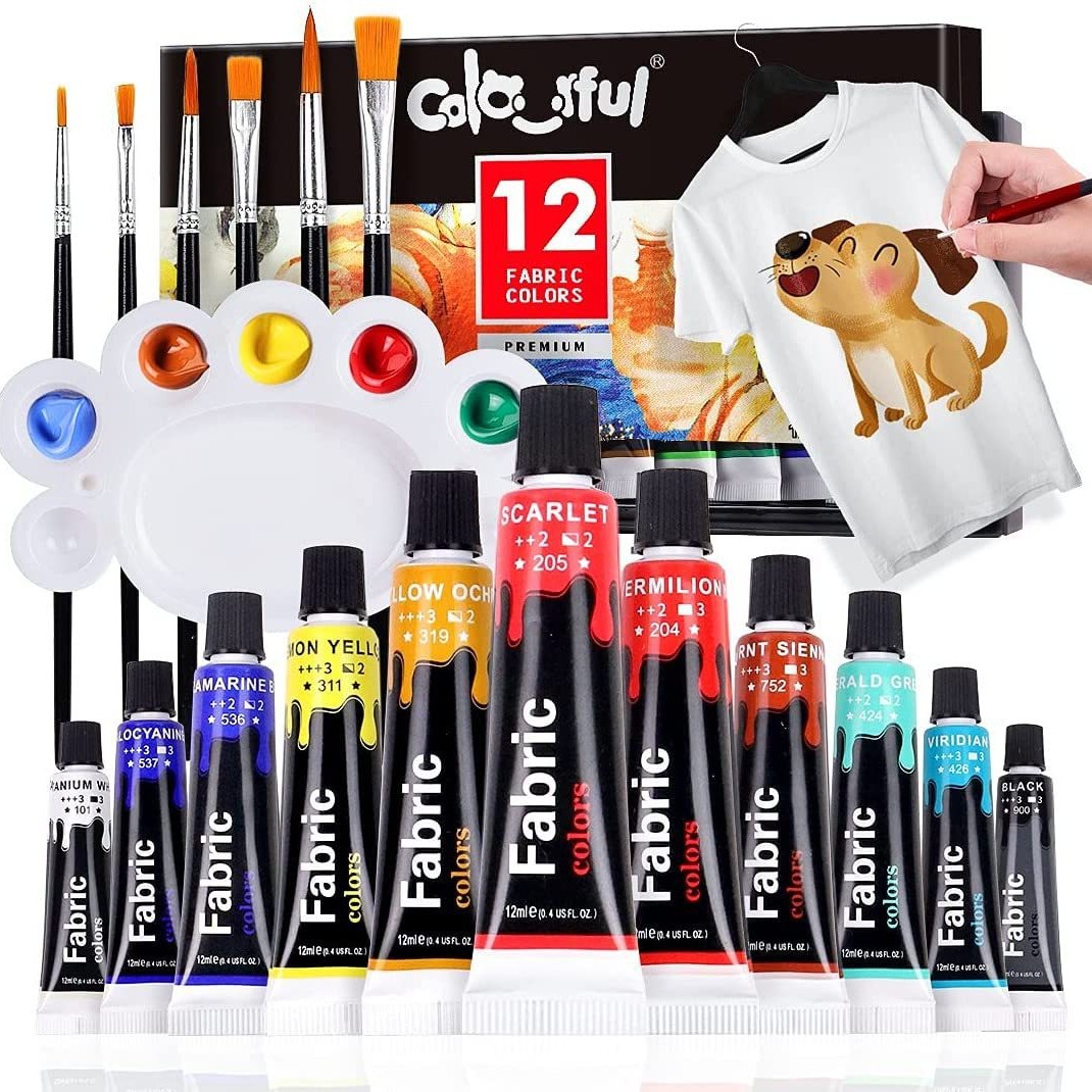 Pintura acrílica en set de 12, 24 o 36 colores (12ml) – Kit para pintura manual, DIY, resistente al agua – Presentación en caja