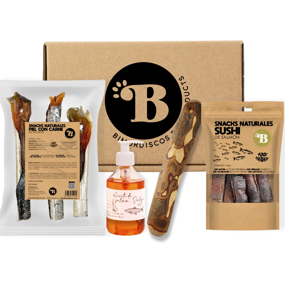BIMORDISCOS Bimorbox Salmon Lovers - Snacks Naturales de Salmón para Perros