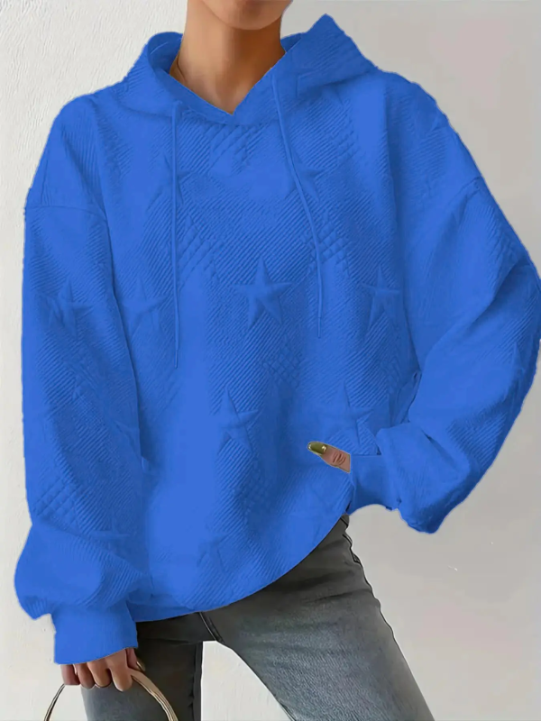 TK Sudadera De Moda Para Mujeres De Talla Grande Con Capucha Largo Manga Suelta Casual Otoño Invierno Color Sólido Con Cordón