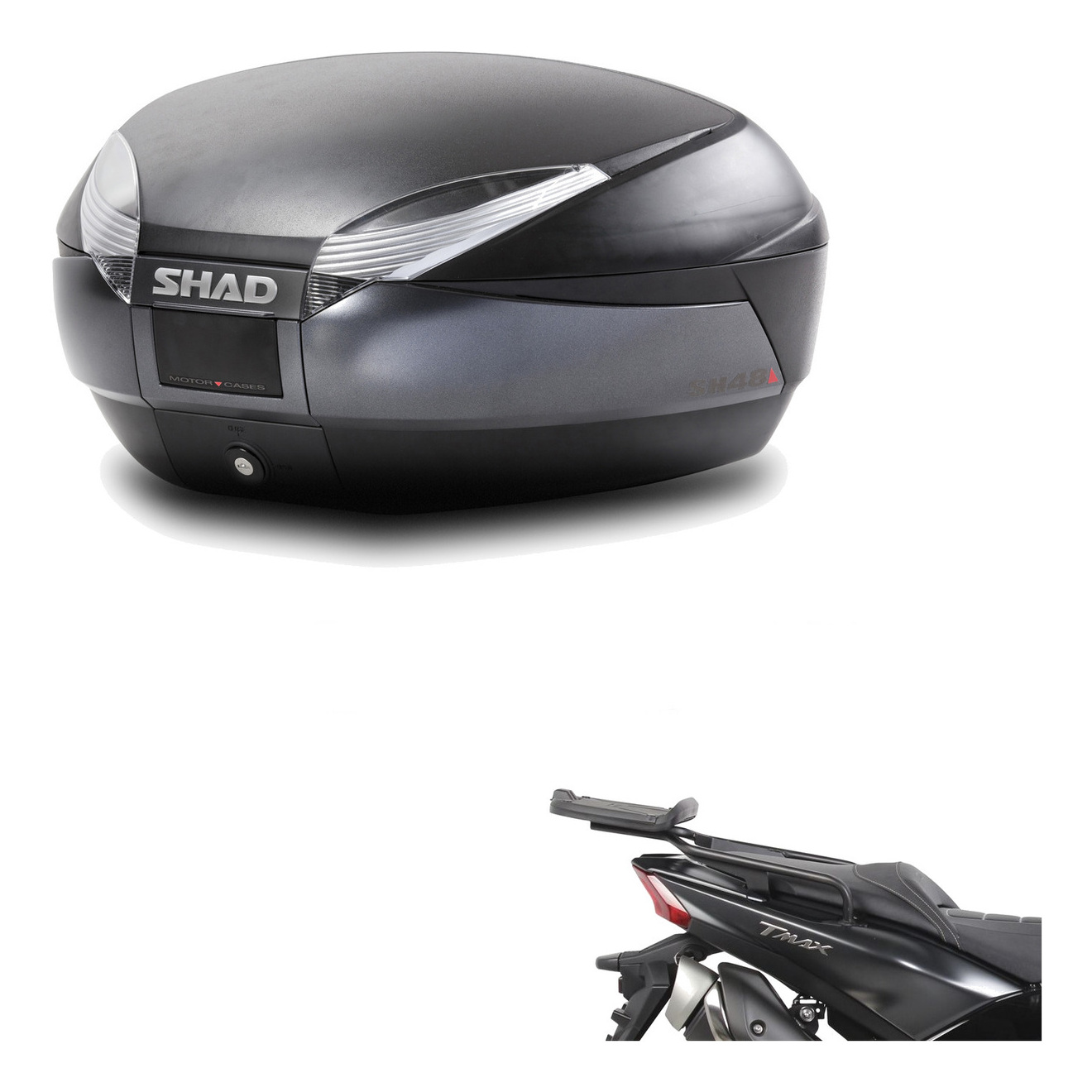 Baul Trasero + Herraje Montaje Sh48 Dark Grey Premium KIT-190338