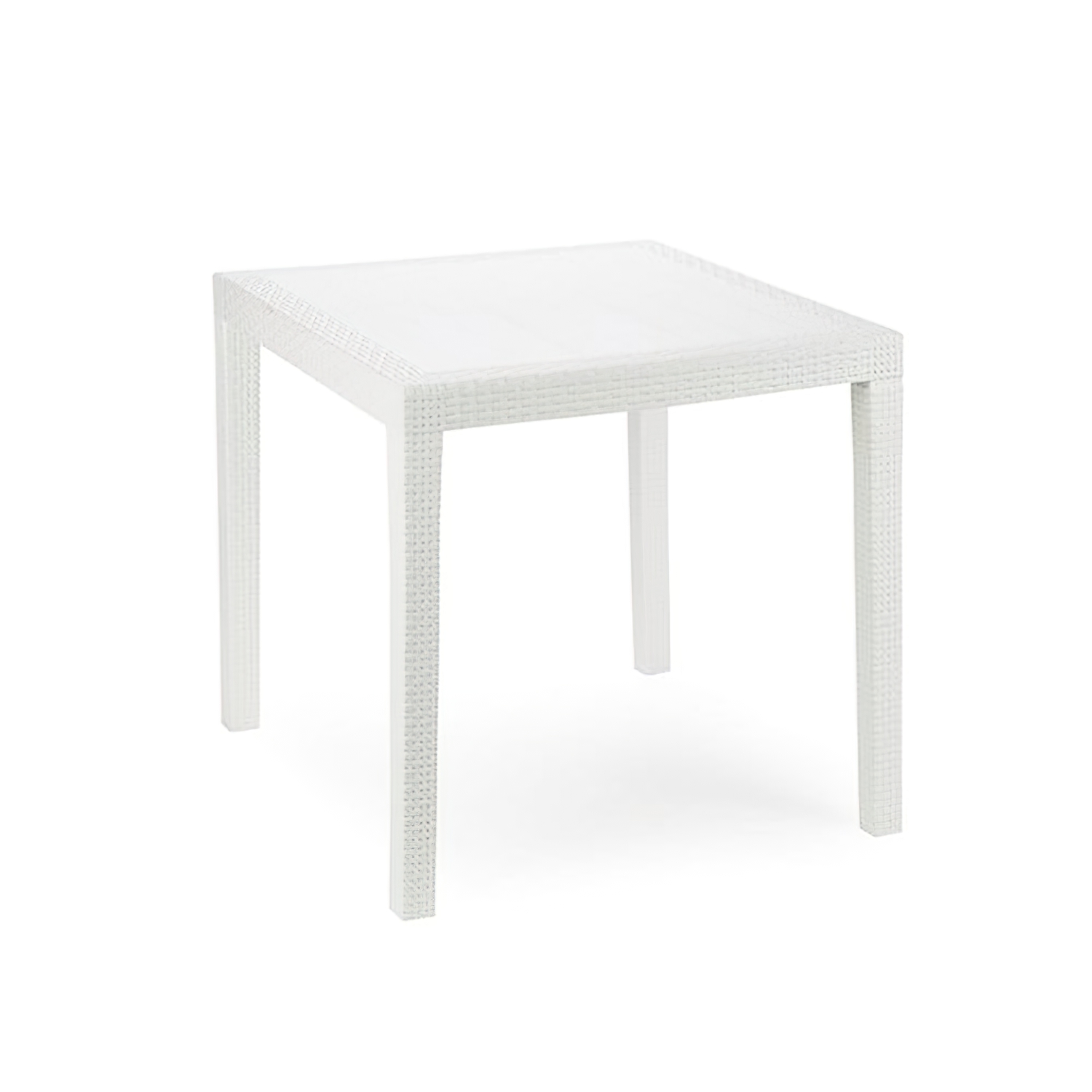SANCO STORE - IPAE Mesa Resina Ratan Blanca King 80x80 cm.