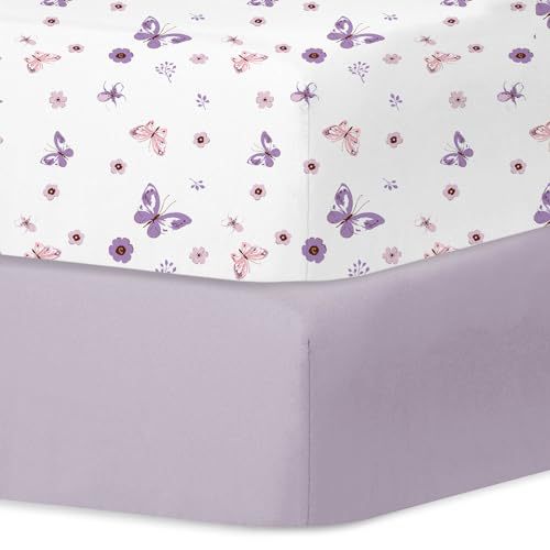 OmHom Funda de cuna para bebé, suave y agradable para la piel, extragrande, cobertura total, transpirable, estampada, de dos piezas