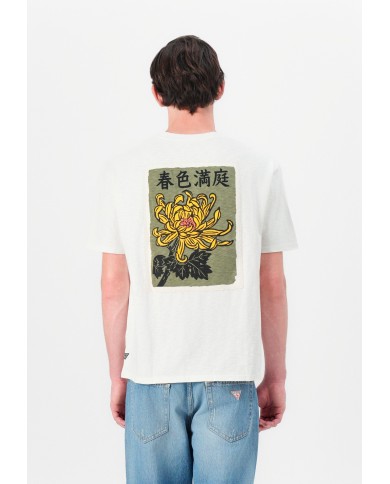 Guess Camiseta SS David Floral Applq Crew