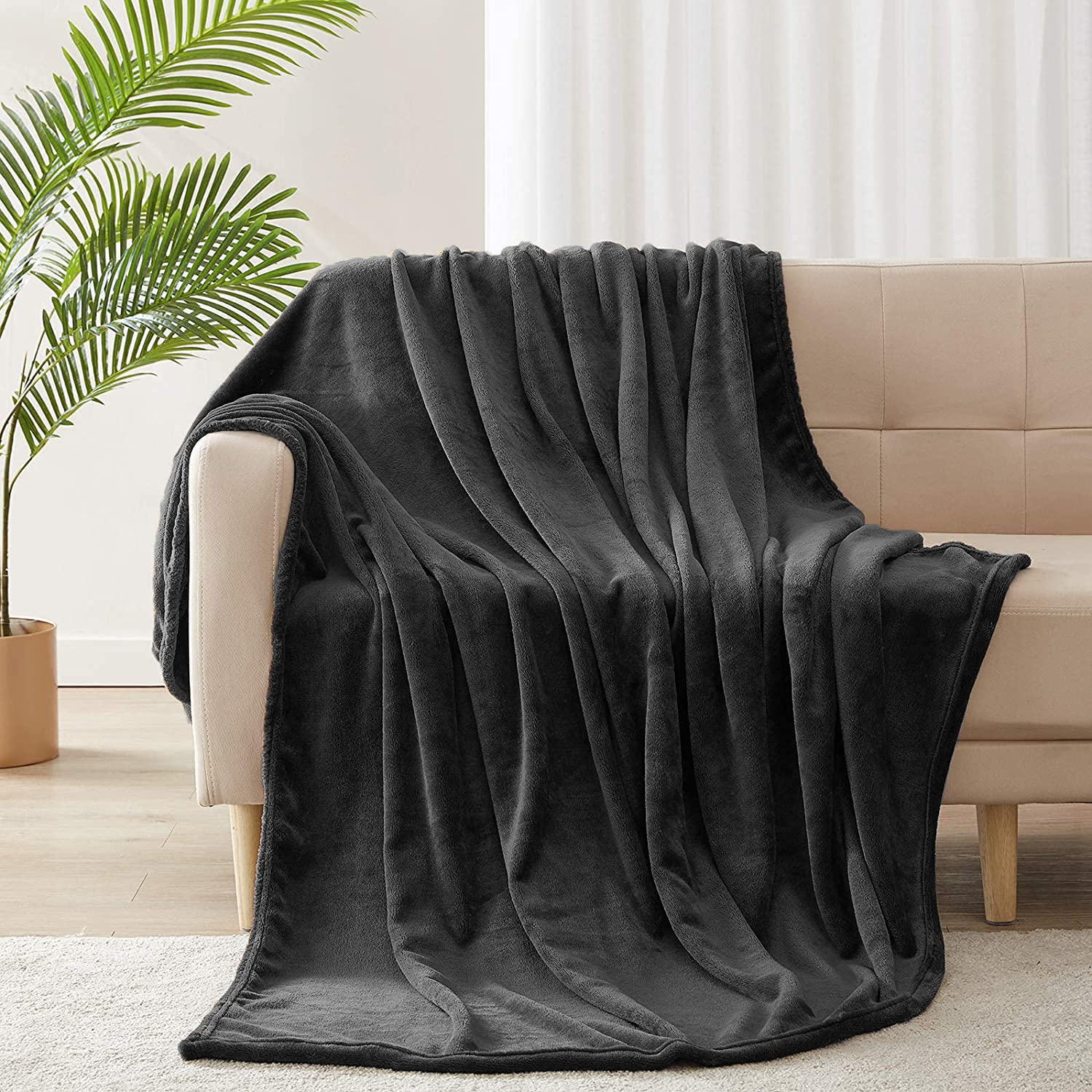 Yibo Manta de Franela para Sofá, Manta de Franela para Cama, Manta para Mascotas, Mantas Ligeras, Extra Suave Cálido