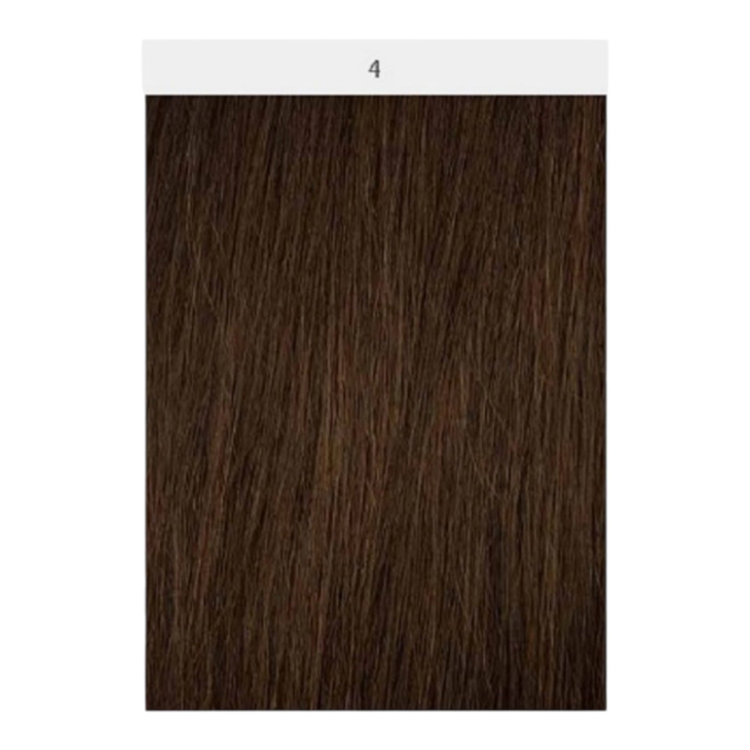 Elegance Hair Extensions - Extensiones de cabello humano natural 100 g, modelo 02 Natural Tejido Liso 50 cm, color 4# castaño medio profundo, aptas para plancha y rizado