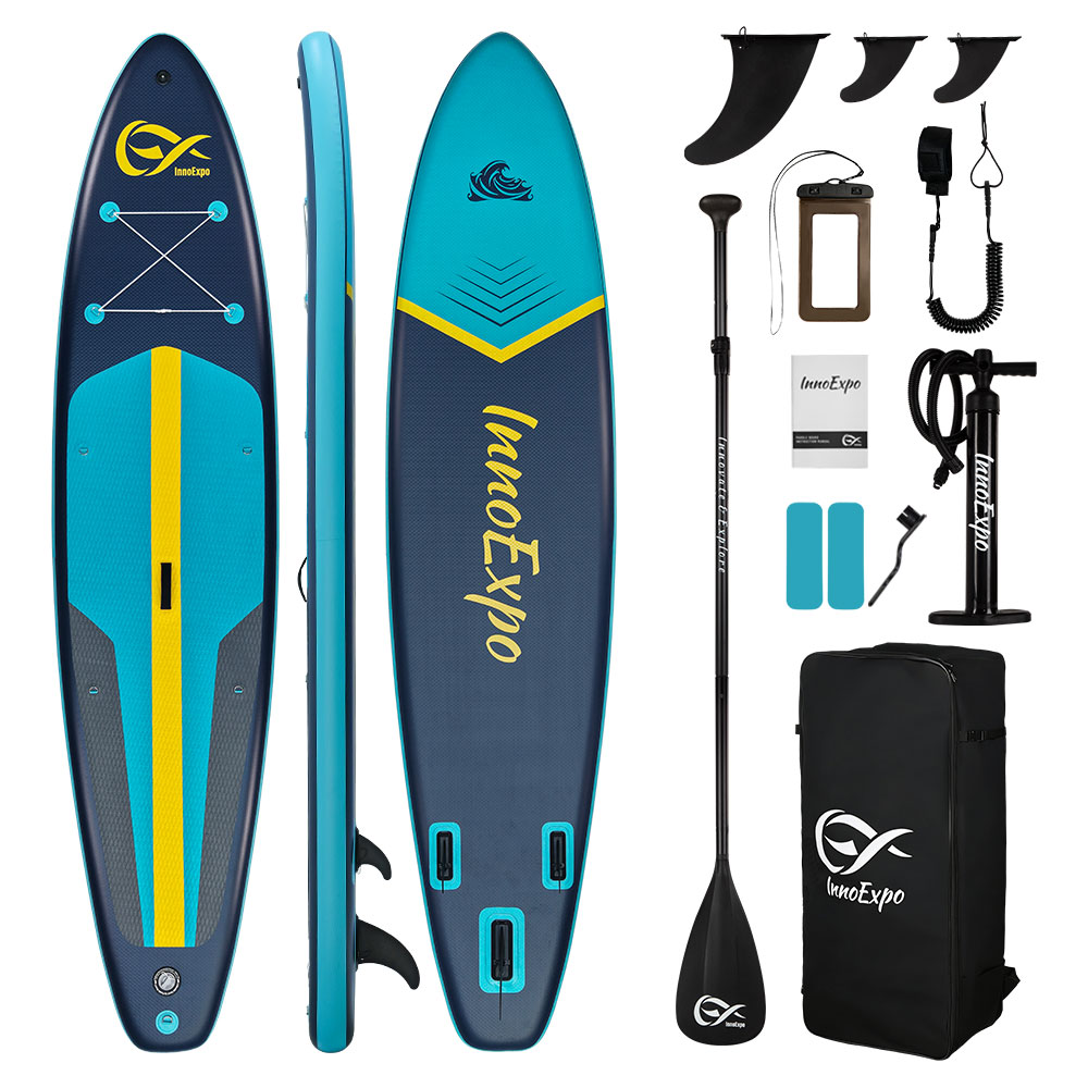 INNOEXPO SUPIE71A,11'6" Paddleboards,,Paddle With Ease,Non-Slip Eva Deck,Beginner Friendly,200KG Weight Capacity,Inflation range 12-15PSI,with camera base
