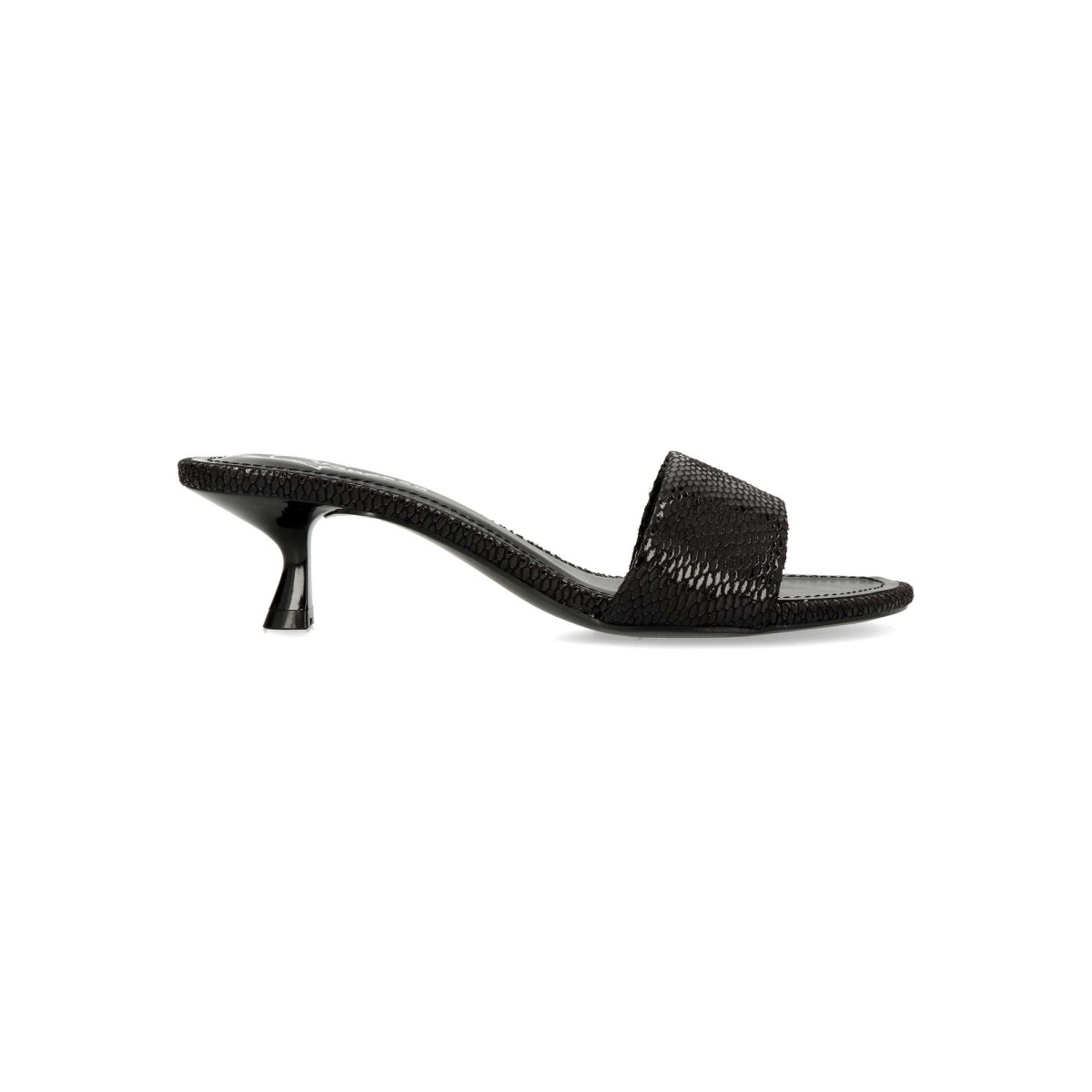 Vanessa Calzados - Sandalia pala VANESSA con tacón fino de 4,5 cm, planta acolchada y efecto serpiente en piel sintética para looks veraniegos elegantes