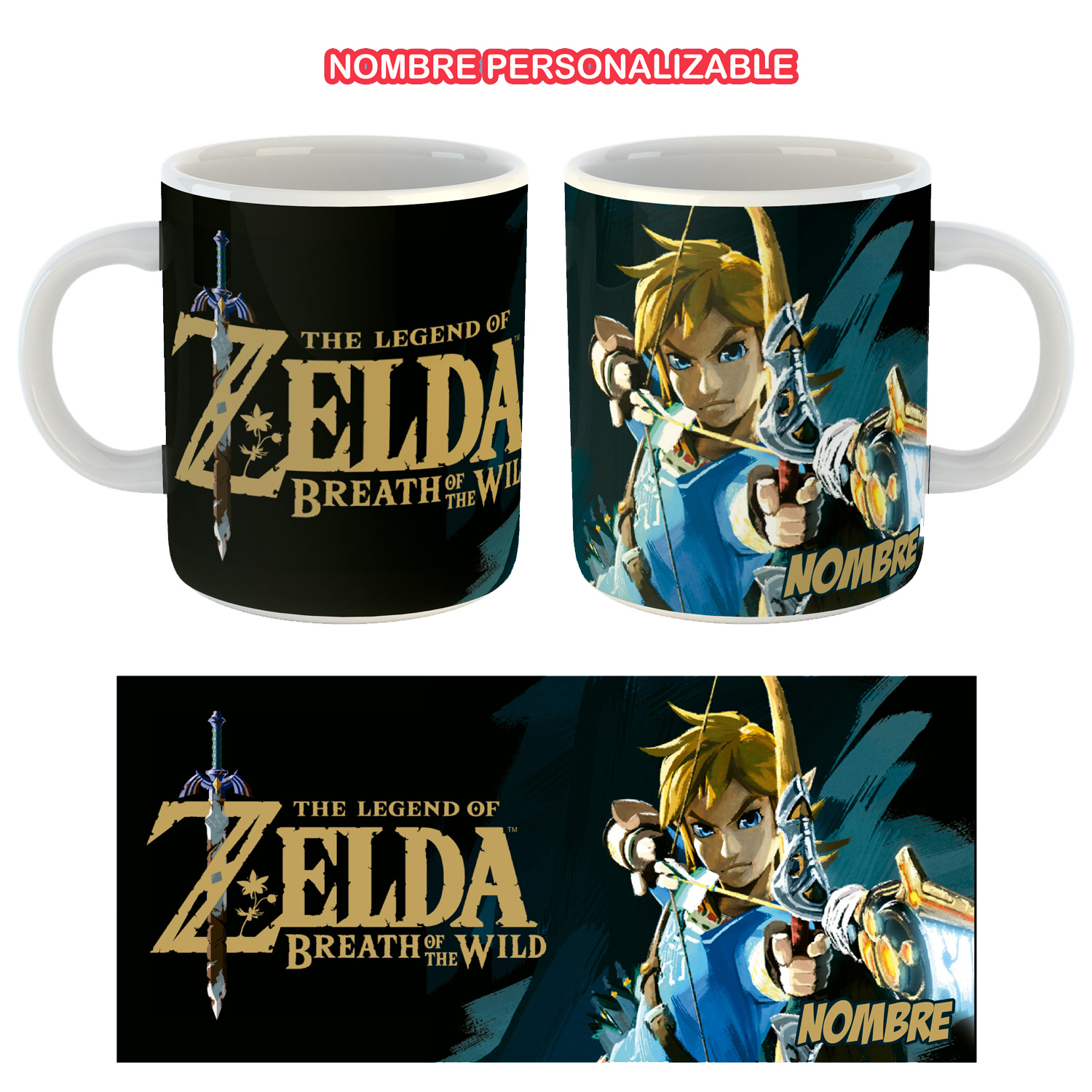 Taza Personalizada The Legend of Zelda pon tu nombre en ella ideal para regalo Orca