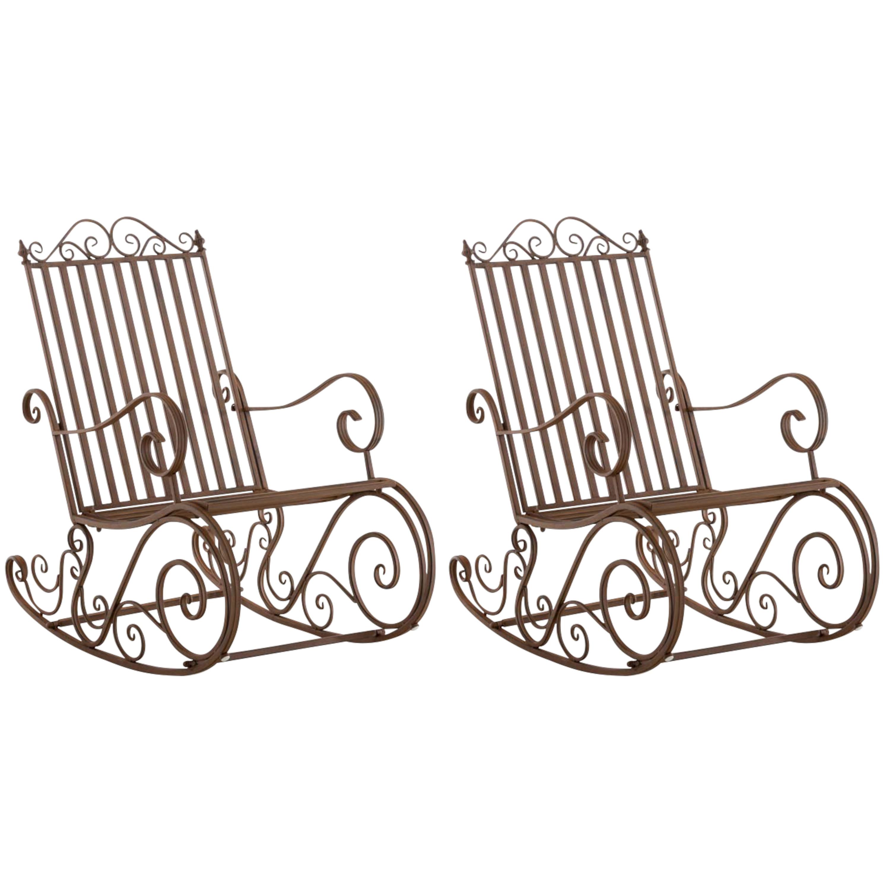 Set de 2 Mecedoras de hierro Smilla Marrn